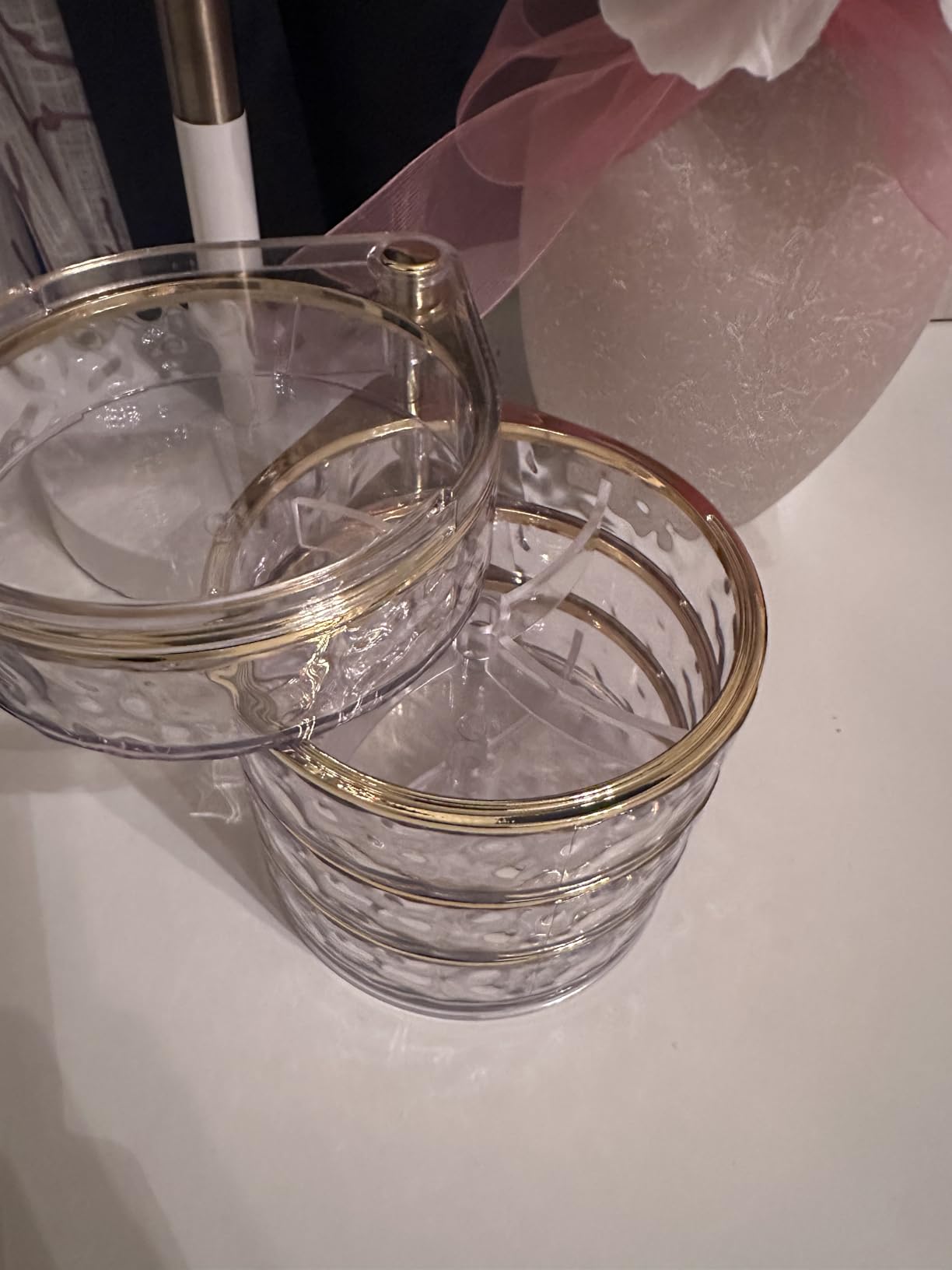 LETURE 4-Layers Rotatable Jewelry Organizer Storage Box, Clear Jewelry Holder Case for Ring Earring Necklaces Bracelets Makeup Hair Accessories customer photo 1
