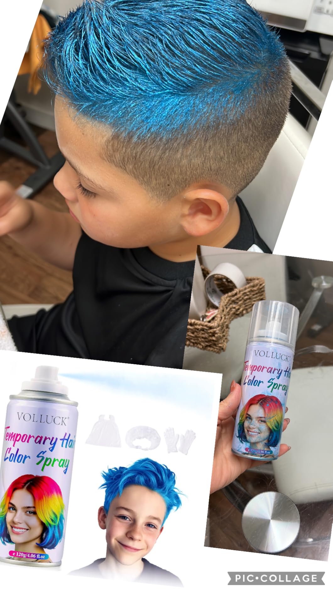 Blue Hair Spray Temporary, Hair Color Spray for Kids Party Cosplay | 4.06 Fl Oz, Fast-drying, Washability, Non-Sticky, Color Effectiveness, Long Lasting, DIY Hair, 1-Day Hair Dye, Ease of Use customer photo 2