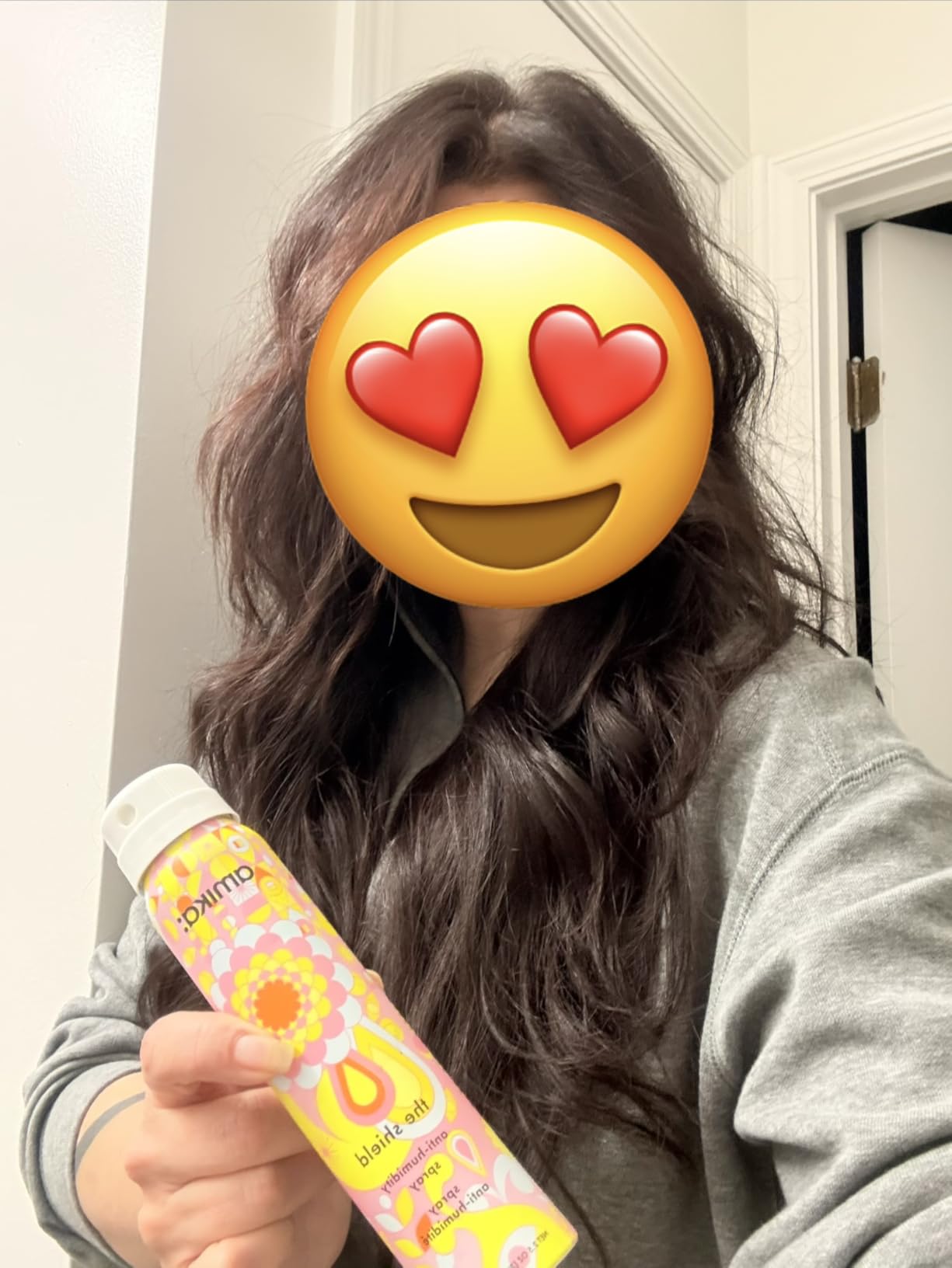 amika the shield anti-humidity spray | lightweight, invisible heat protection spray, contains UV filters, for smooth, frizz free hair customer photo 1