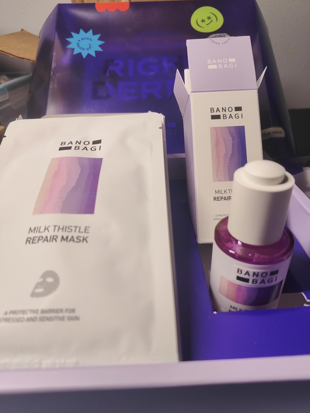 Banobagi Milk Thistle Repair Skin Care Set | Skin Barrier Repair Kit | Skin Barrier Repair Mask 10EA | Milk Thistle Repair Serum (0.5 fl oz) | Dewy Glow Skin | Face Moisturizer | Fragrance-Free customer photo 2