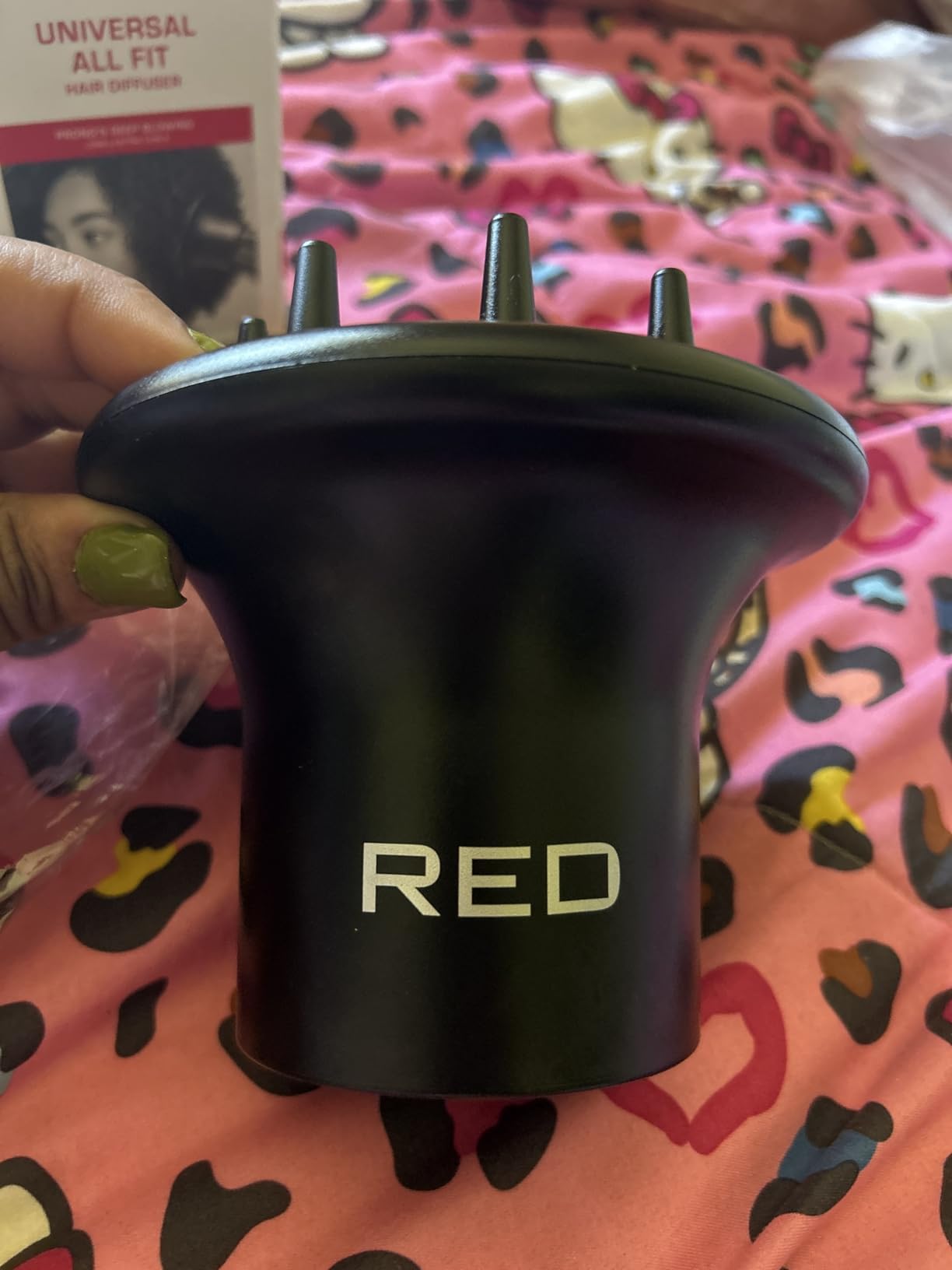 Red by Kiss Hair Dryer Diffuser, Heavy Duty Rubber Grip, Long Prongs for Volume & Root Drying, Compact Design Fits Most Dryers for Fast Drying & Shine Boost and Bouncy Curls customer photo 1