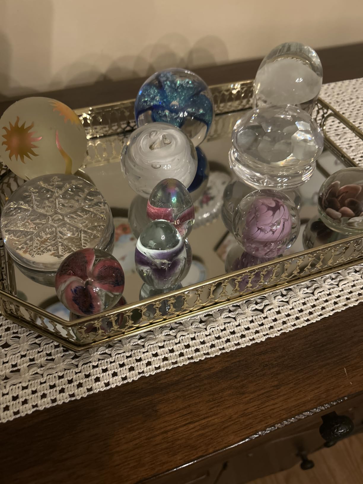 Vintage Gold Mirrored Vanity Mirror Tray Decorative Perfume and Makeup Organizer with Handles for Dresser,Bathroom or Jewelry Display, Decor Home Large Size customer photo 1