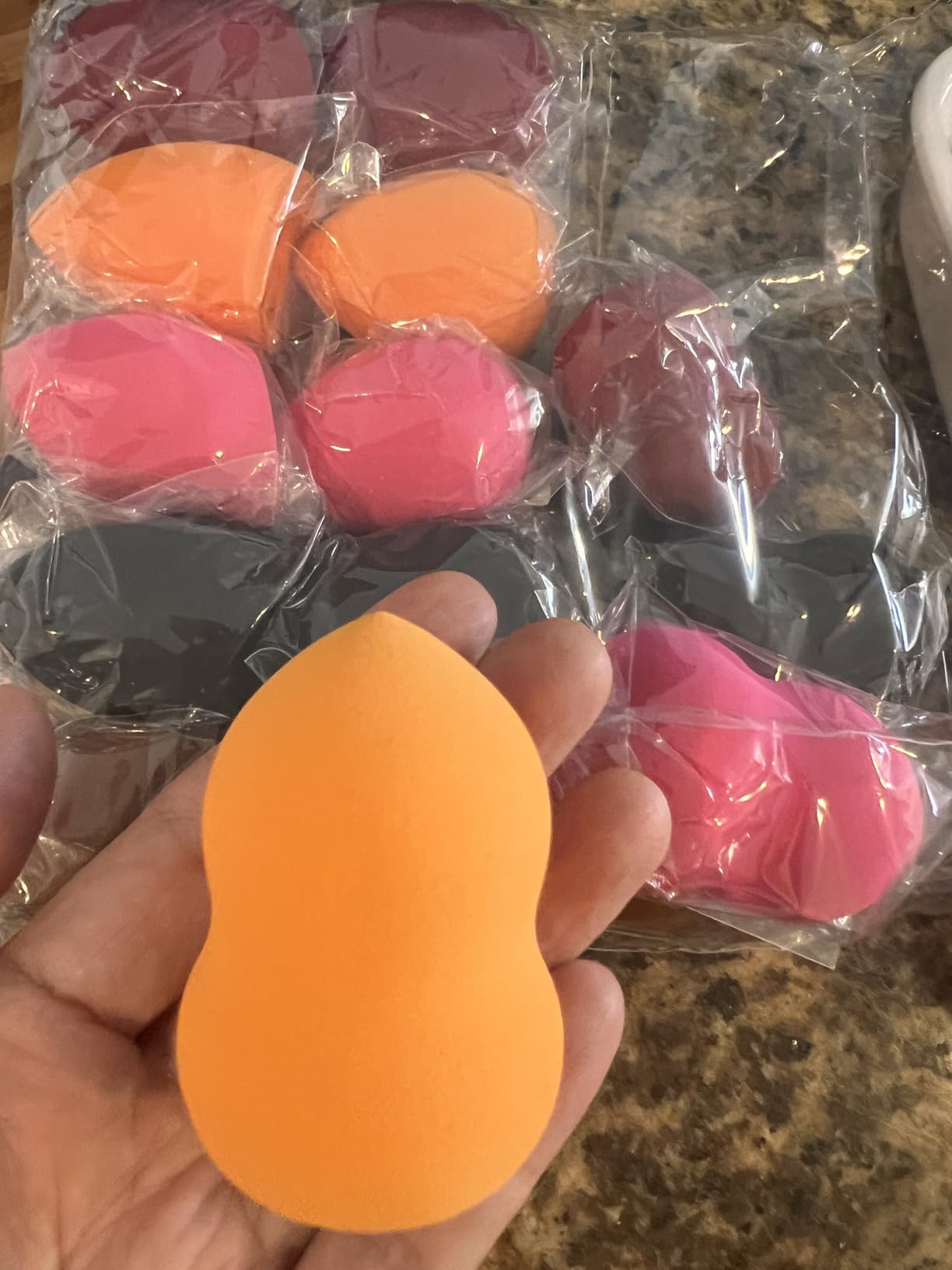 30 Pcs Multicolor Latex-Free Makeup Sponge Set, Wet/Dry Use for Foundation | Soft, reusable & washable makeup sponges for flawless blending of concealer, powder, cream & liquid makeup for all skin types customer photo 2