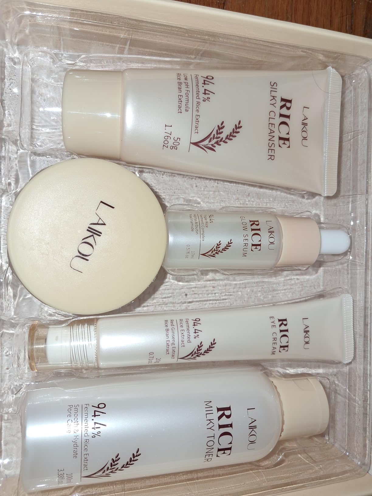 Moisturizing Korean Rice Skin Care Set - Radiance Skincare 5-Step Routine with Rice Cleanser, Toner, Serum, Face Cream, Eye Cream, Hyaluronic Acid & Ceramides for Glowing Skin, All Skin Types customer photo 2