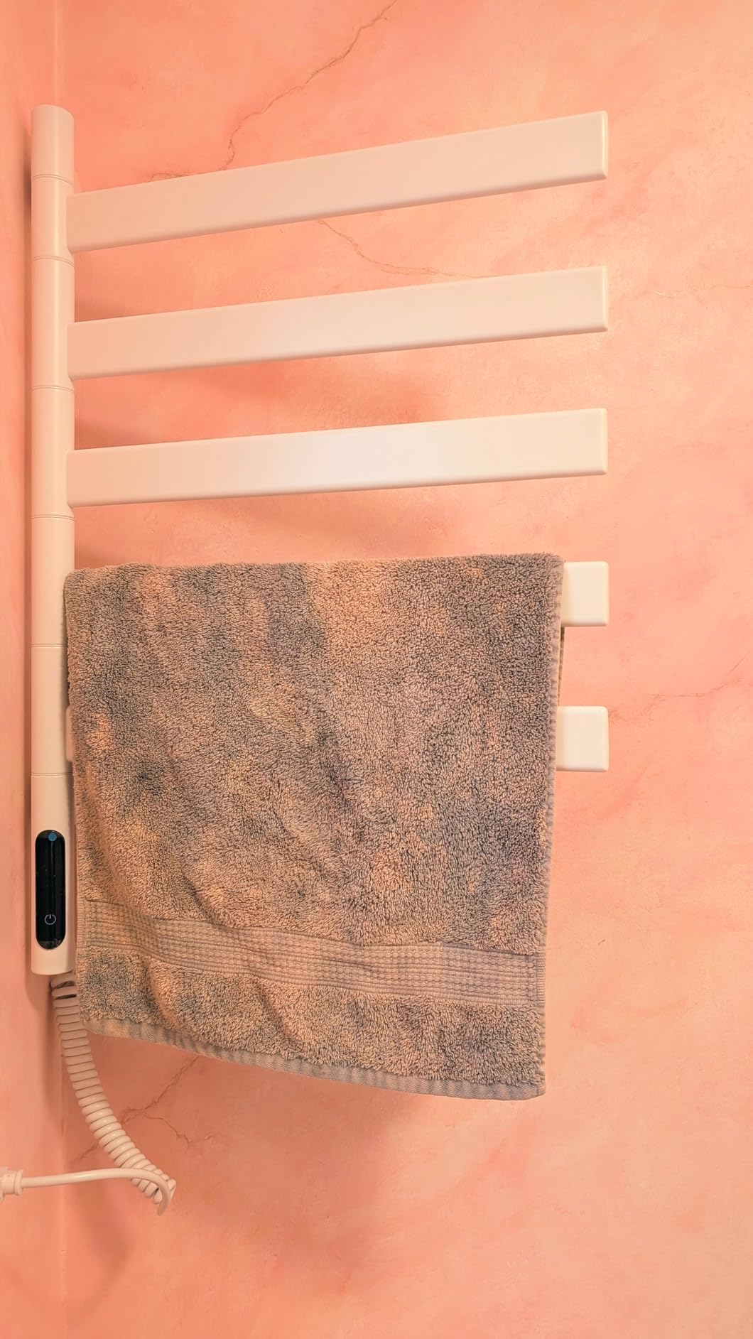 Smart Rotating Heated Towel Rack, 5-Bar Wall-Mounted, Gold | Electric Towel Warmer for Bathroom, Swivel Bars, Wi-Fi App Control, 1-24H Timer, 115-155°F, 120W, IPX5, Plug-In or Hardwired customer photo 1