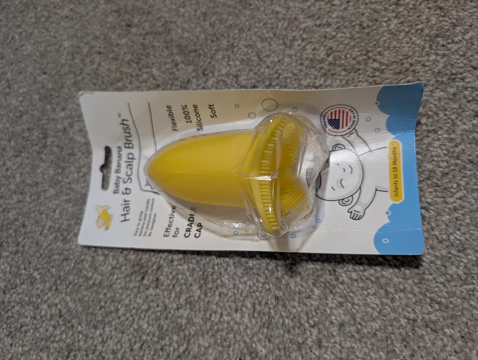 Baby Banana Scalp and Body Brush for Cradle Cap and Bathtime, Made in USA, Infant to 12 Months, Flexable, Variable Pressure Scalp and Body Scrubber, Sensory Stimulation, Essential Baby Shower Gift customer photo 2