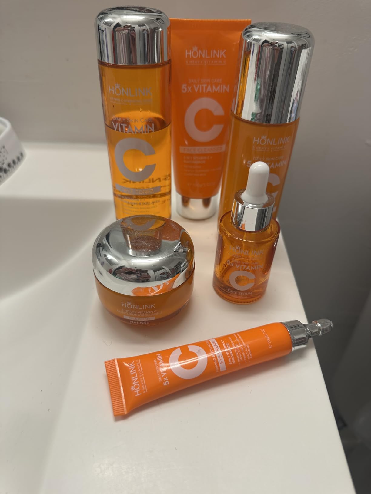 Vitamin C Skincare Set for Women, 6-Step Face Care Routine | Collagen, Niacinamide & Hyaluronic Acid Skincare Collection, Complete Daily Facial Routine & Self Care Gift for Women customer photo 1