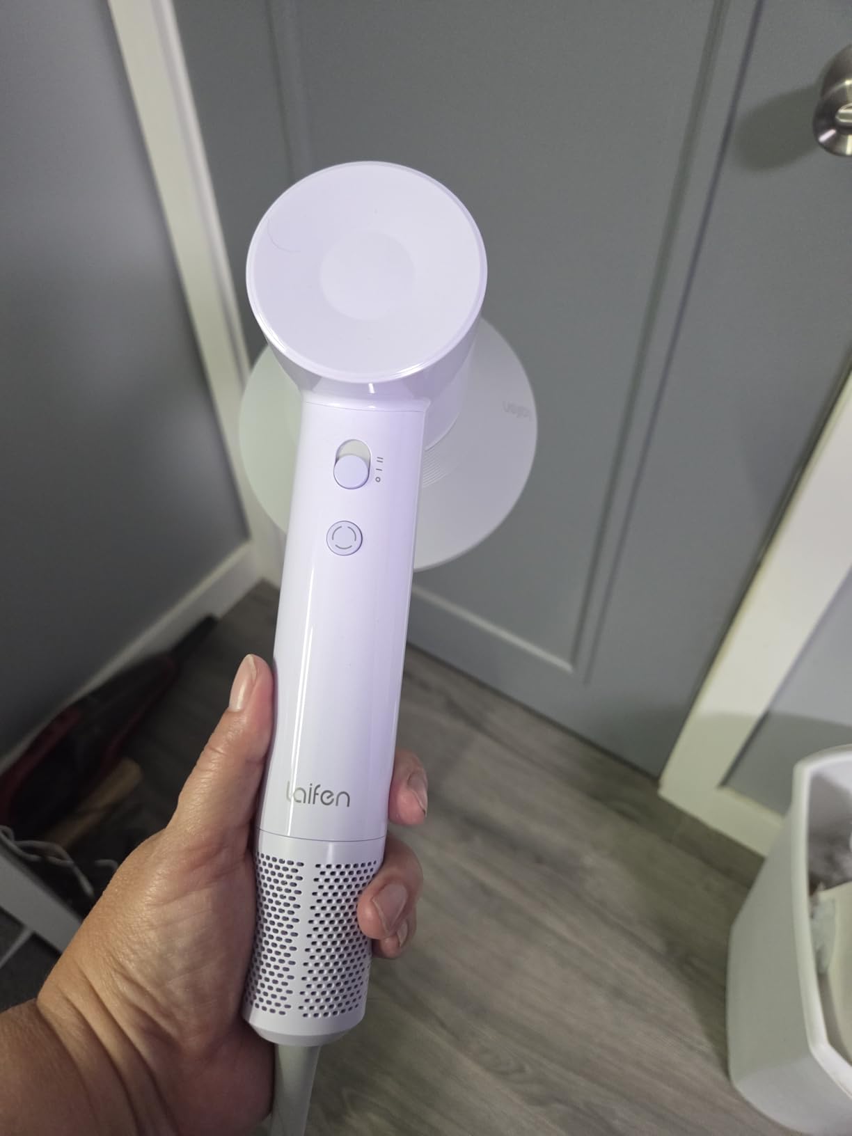 Laifen SE Lite Hair Dryer, Negative Ionic Blow Dryer with 100,000 RPM Brushless Motor for Fast Drying, High-Speed Low Noise Hair Dryer with Lightweight Design and 2 Nozzles Milktea, HD110 customer photo 2