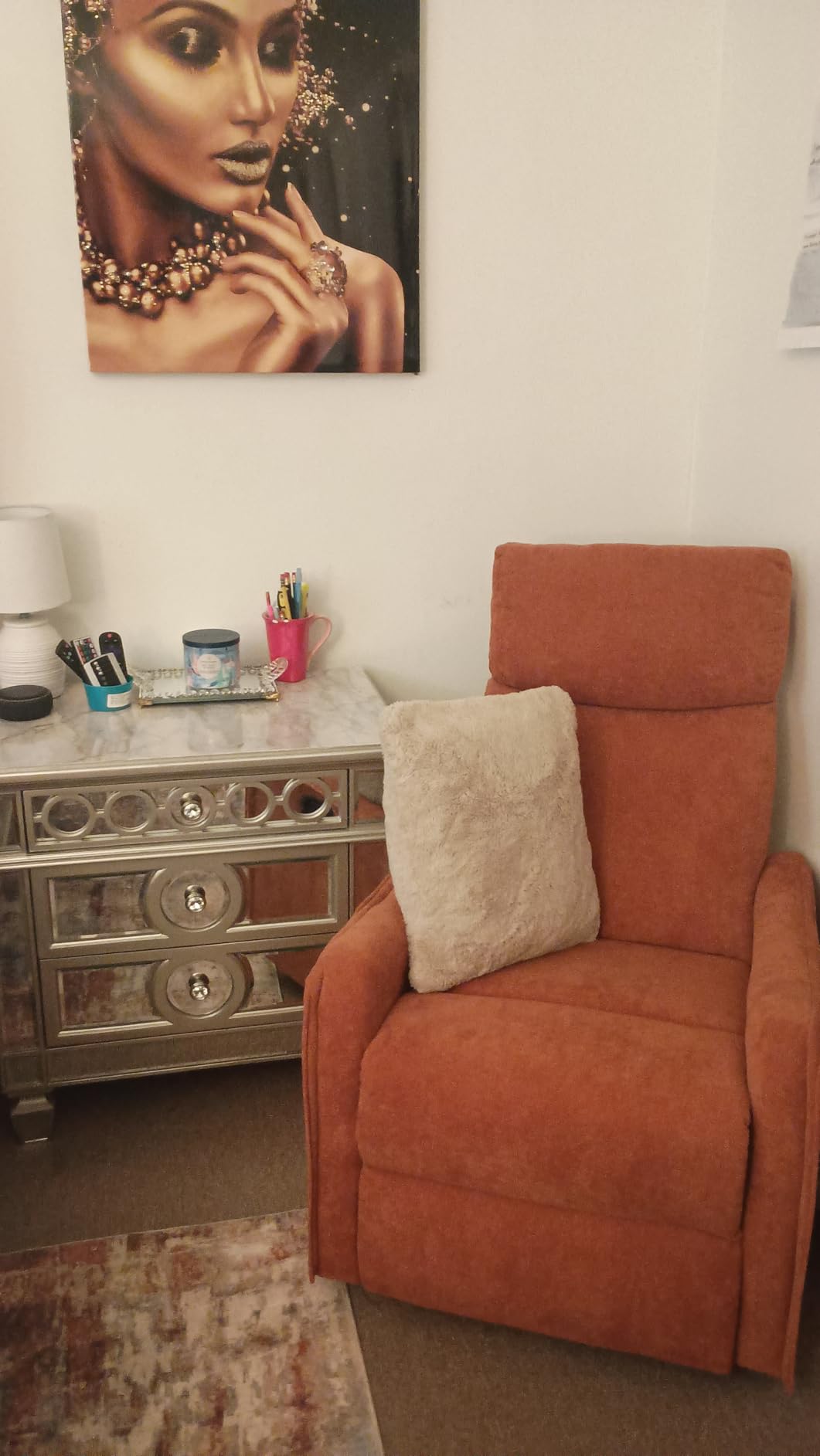PELUMY 360 Swivel Rocking Recliner Chair for Adults, Nursery Rocking Chair with Heat and Massage, Glider Reclining Chair for Small Space, Living Room, Bedroom (Khaki) customer photo 2