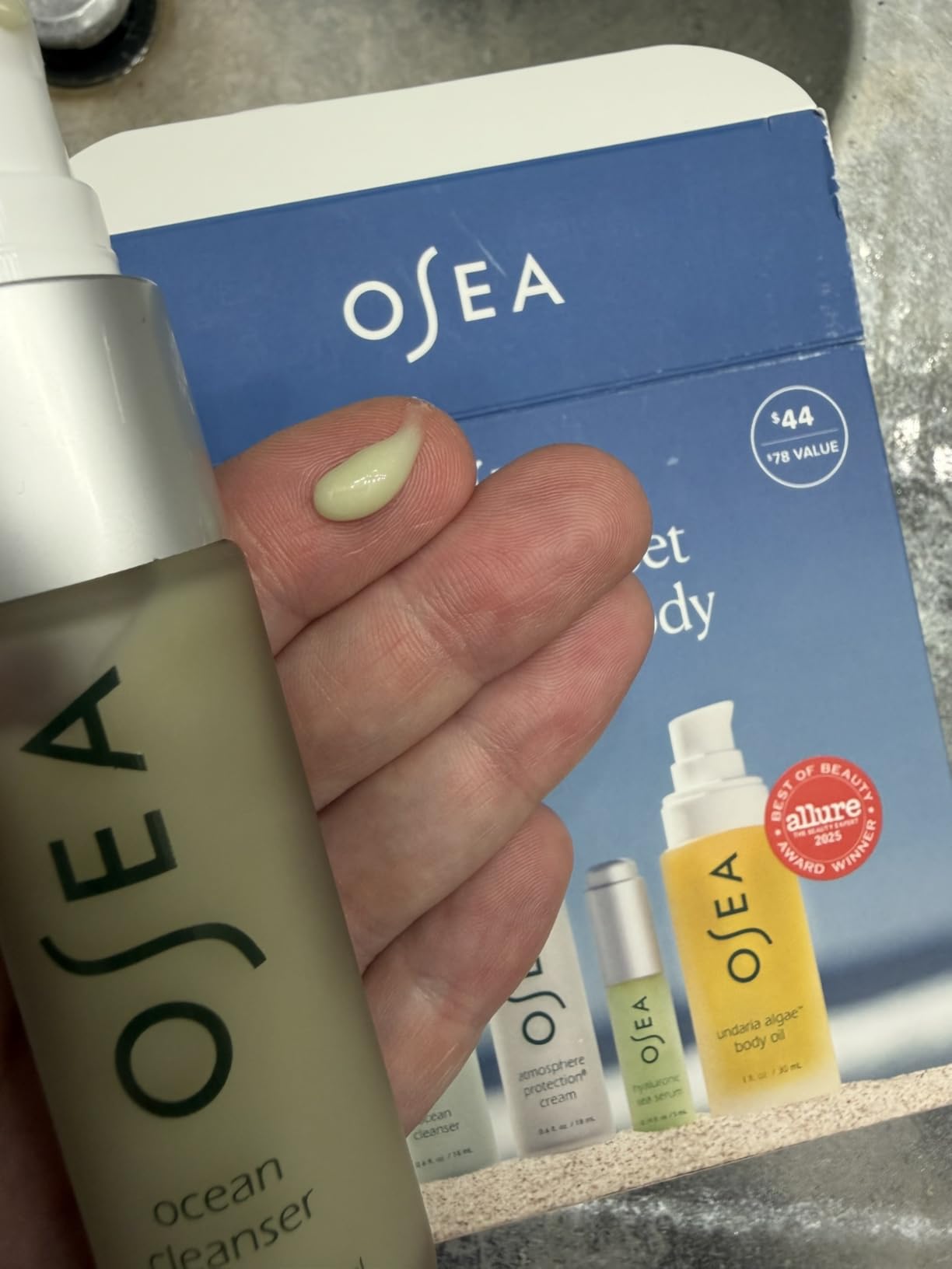 OSEA Bestsellers Set For Face + Body -4-piece Skin Care Set - Body Oil, Face Cleanser, Face Cream, & Hyaluronic Acid Serum - Clean Beauty Travel Set - Ideal for Beauty Gifts customer photo 1
