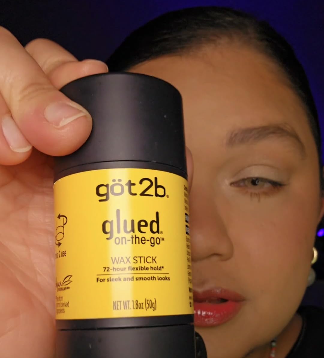 got2b glued on-the-go wax stick, 1.8oz, sleek and slick styles, style your hair without the crunch, helps control frizz customer photo 1