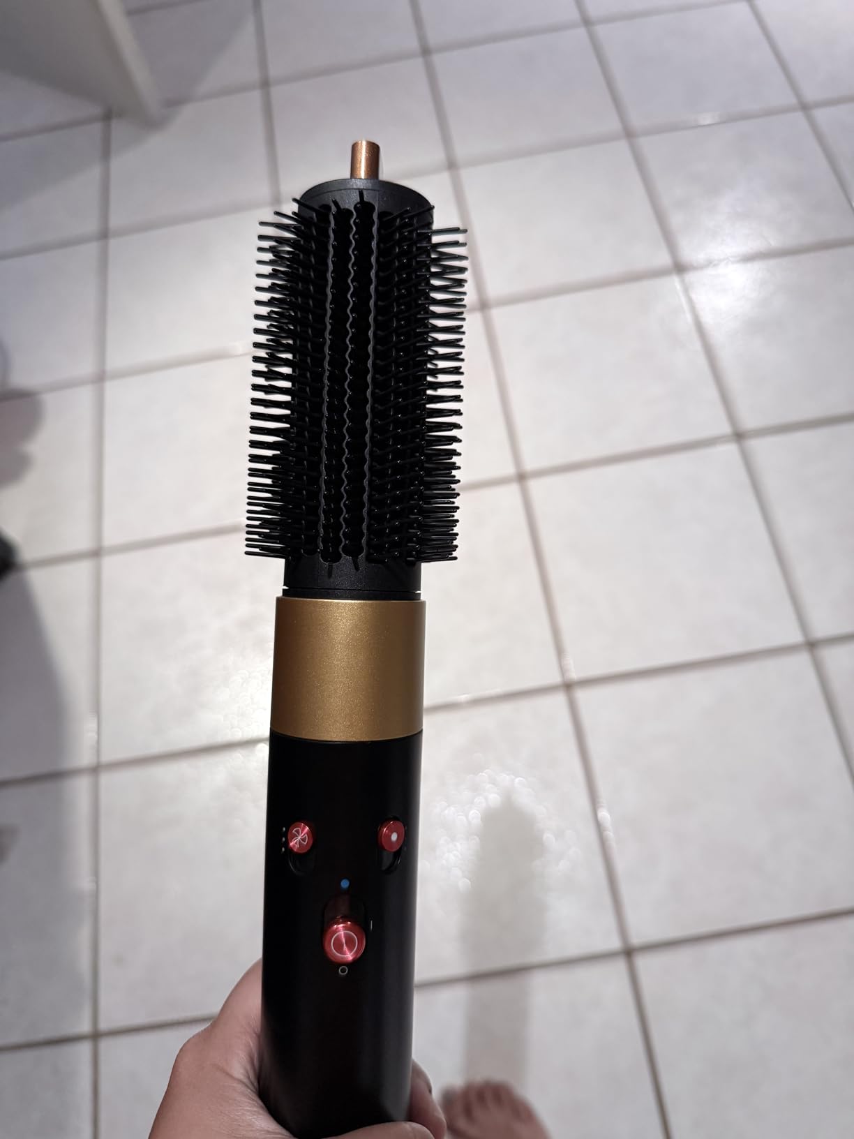 Round Brush Attachment Upgraded for Dyson Airwrap, Round Volumizing Brush for Dyson Air wrap HS01/05/08 Accessories for Straighten Dry Curls Add Volume, Gold customer photo 1