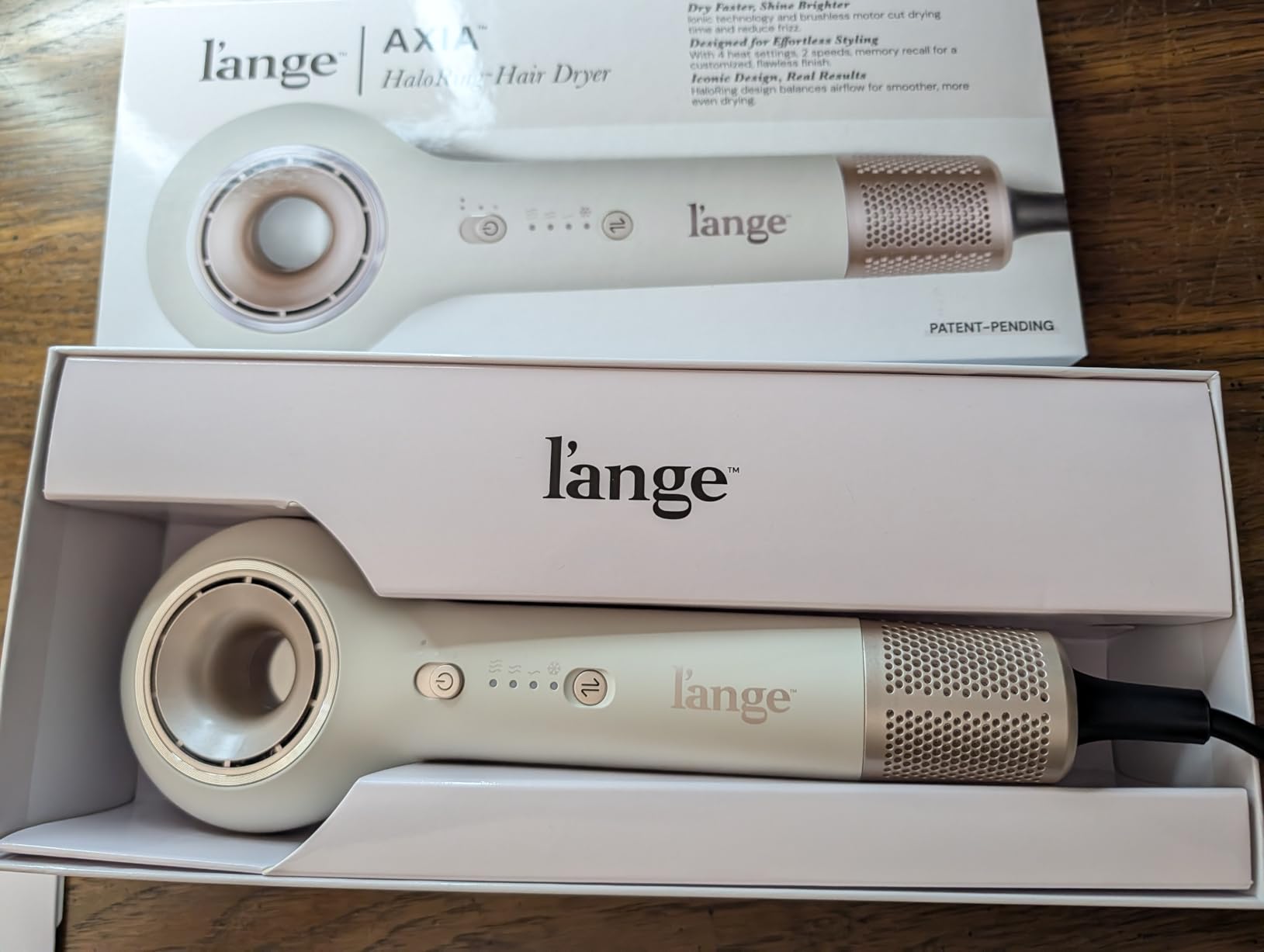 L'ANGE HAIR Axia HaloRing Ionic Hair Dryer | High Speed Professional Blow Dryer for Smooth, Frizz-Free Styles | Lightweight Brushless Motor with Concentrator & Wall Mount | 4 Heat Settings | Blush customer photo 1