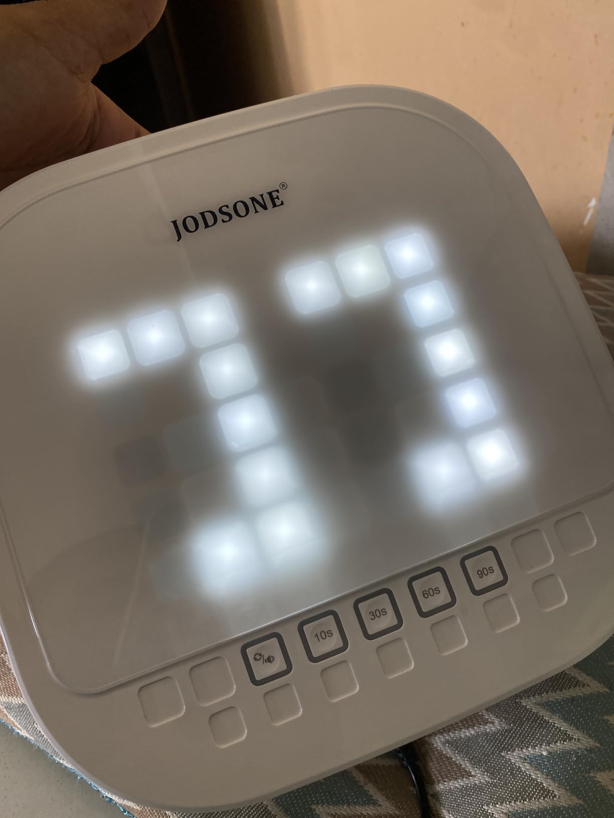 JODSONE UV Nail Lamp Rechargeable Portable with 3 Timers and LCD Display Screen for Nail Dryer Gel White customer photo 1