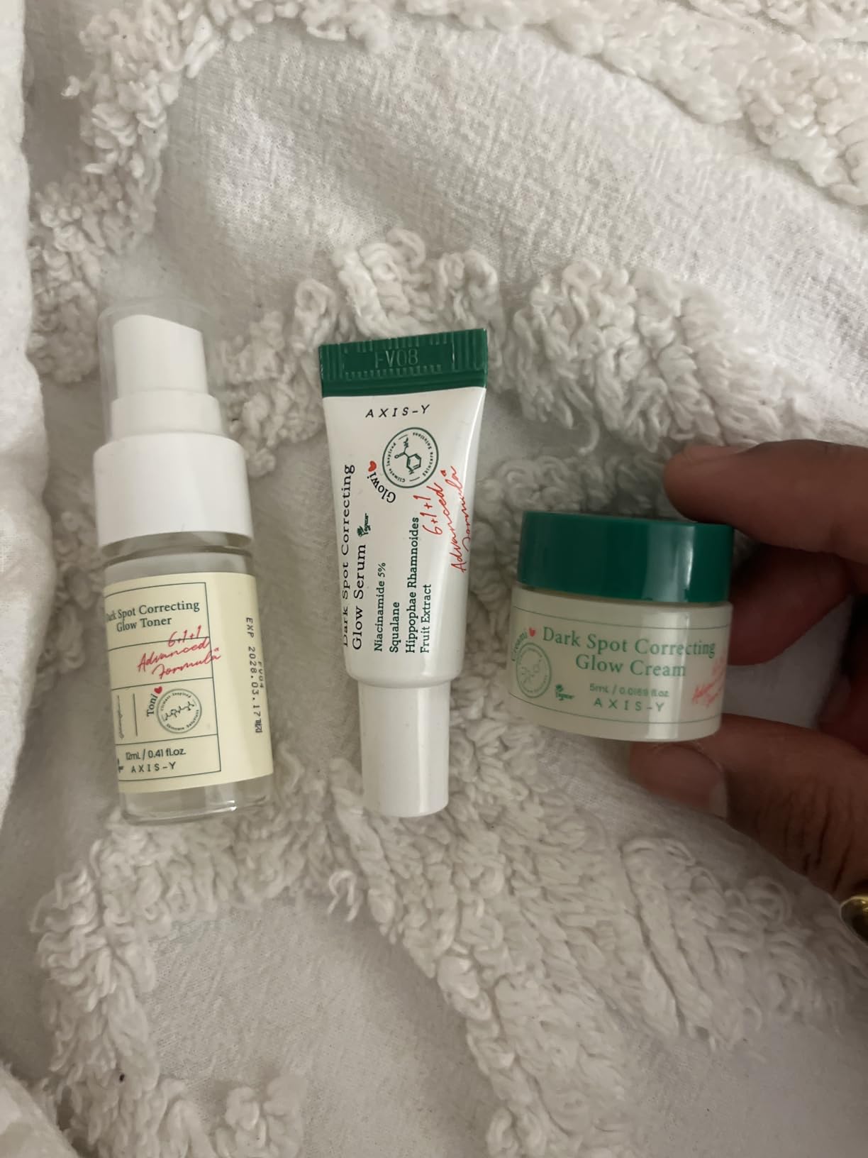 AXIS-Y Glow Your Own Way Korean Skin Care Set with Serums, Toner & Mirror | Travel Essentials, Gifts for Women & Men, Collagen Eye Serum, 5% Niacinamide Face Serum, Glutathione Toner, Compact Mirror customer photo 1