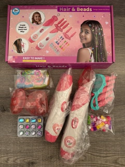 DIY Hair Salon Toys for Girls, Automatic Hair Braiding Machine & Rope Braider with Accessories, Kids Hair Styling Tool for Girls 3 4 5-12 Years Old customer photo 2