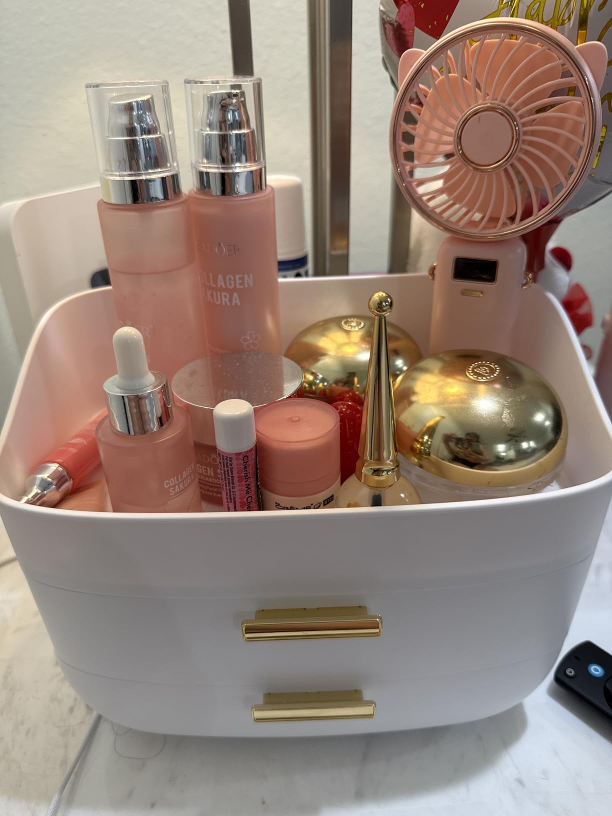 Vtopmart 3-Tier Skincare Makeup Organizer with Drawers, White | For Vanity, Dresser and Bathroom Countertop, Large Cosmetic Storage Box Case, With Drawer, Non-Slip Base customer photo 1