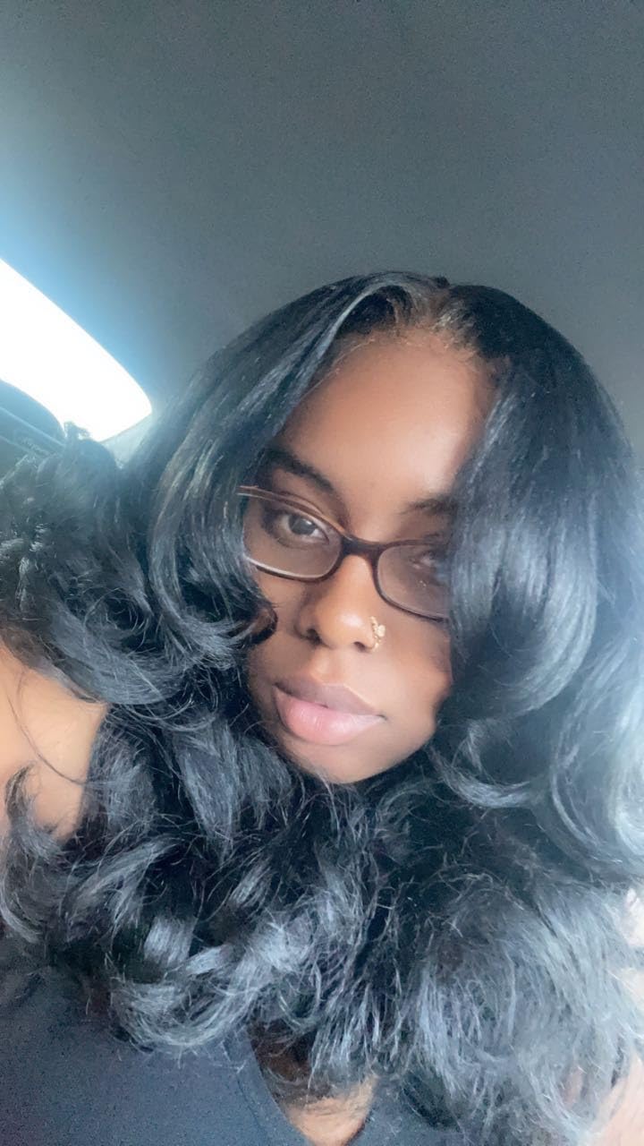 Synthetic Lace Front Wig 13x4 HD Lace Layered Hairstyle Pre Plucked Hairline Straight Long Black Glueless Wigs for Black Women 26 Inch Beginner Friendly customer photo 1