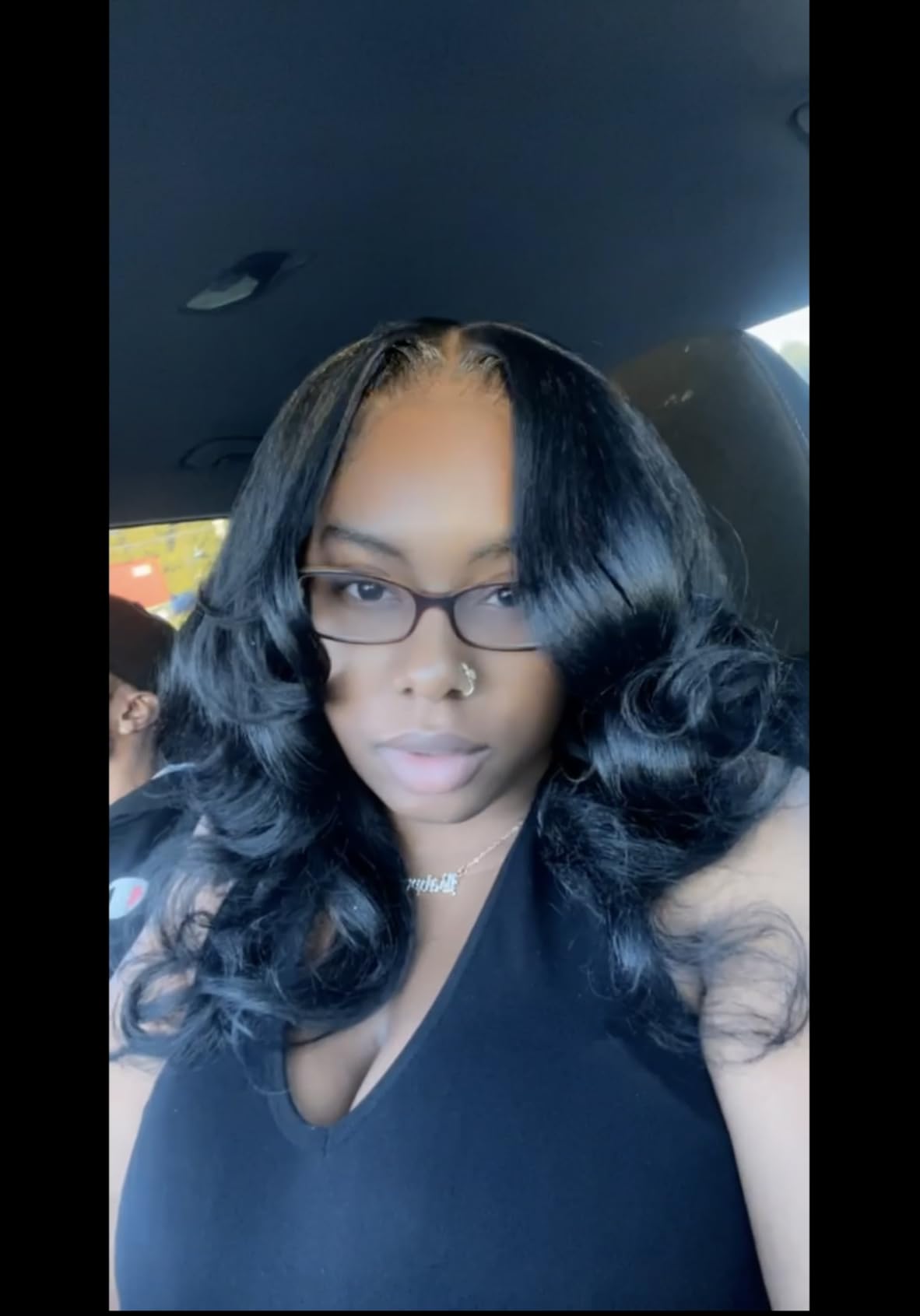 Synthetic Lace Front Wig 13x4 HD Lace Layered Hairstyle Pre Plucked Hairline Straight Long Black Glueless Wigs for Black Women 26 Inch Beginner Friendly customer photo 2