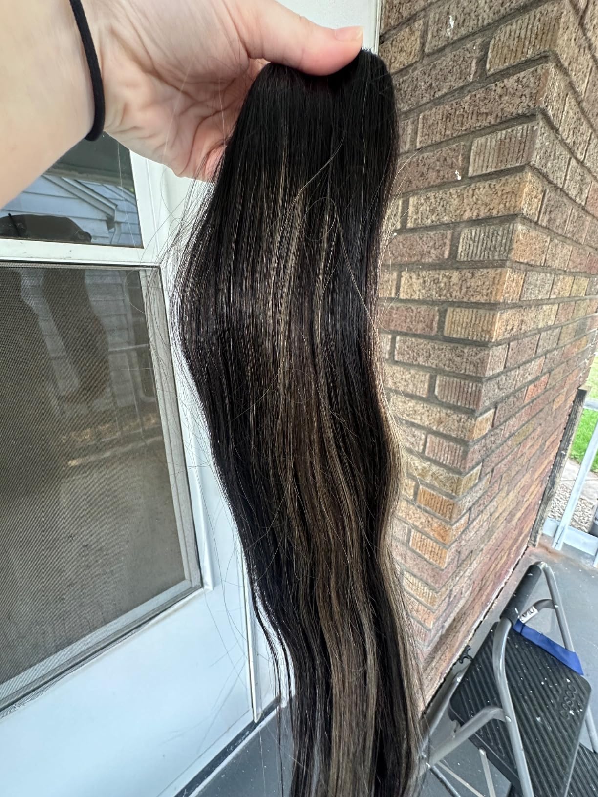 DOORES Sew in Hair Extensions Real Human Hair, Jet Black 24 Inch 120g, Hand Tied Weft Bundles Natural Straight Extensions customer photo 2