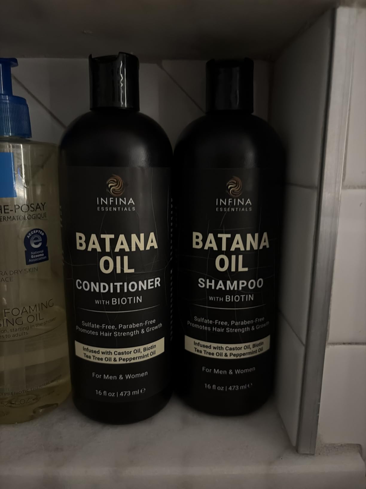 Rice Water Shampoo and Conditioner Set for Thin and Damaged Hair, 16 fl oz | Batana Oil & Ginseng - Rice Shampoo for Repairing Damaged Hair - Strengthening & Thickening Formula - INFINA ESSENTIALS customer photo 2