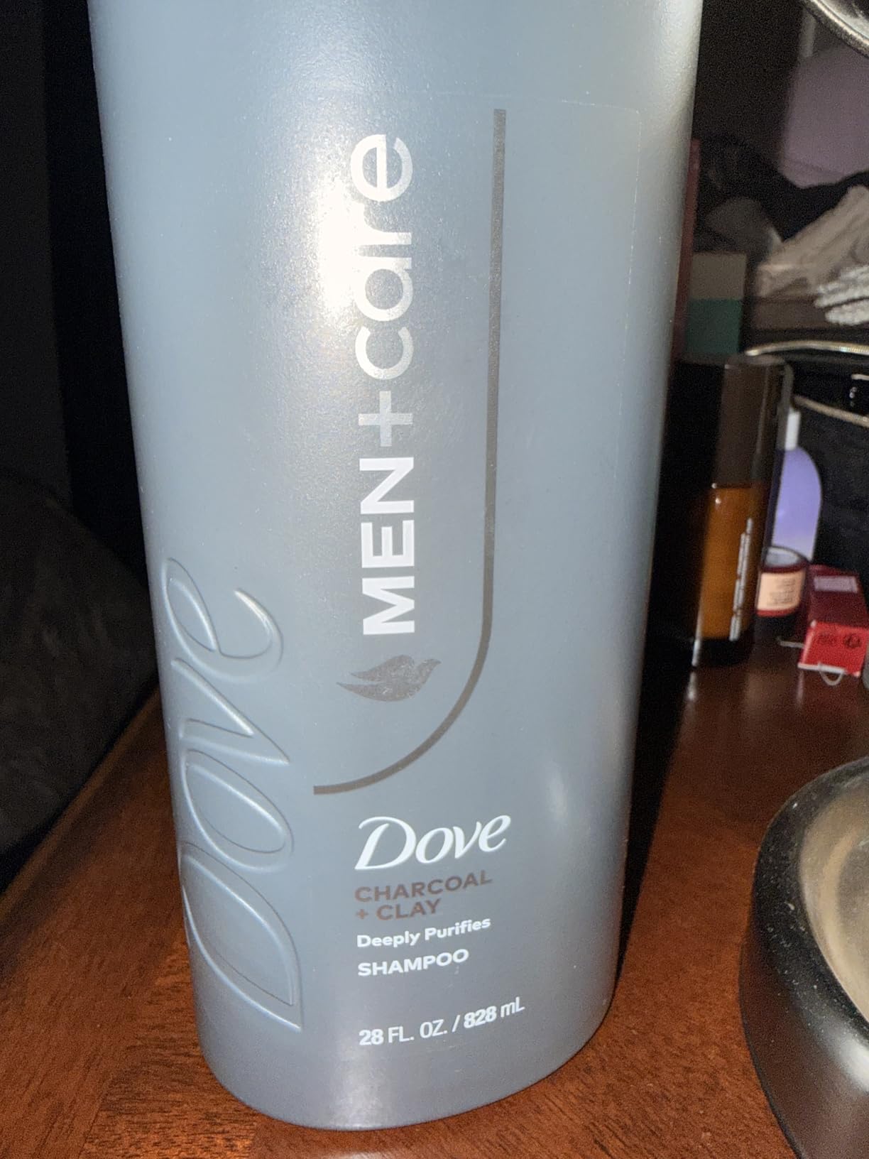 DOVE MEN + CARE Shampoo Charcoal + Clay for Real Hair, Deep Purifying Benefits, 28 Fl oz customer photo 2