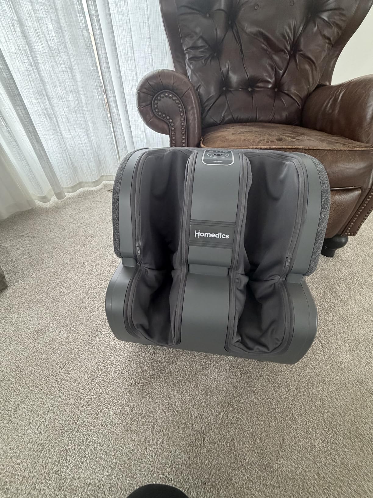 Homedics Deluxe Foot Massager Calf Massager, Rolling & Compression Massage | Adjustable Tilt, Washable Liners, 4 Programs, 3 Intensity for Muscle Relief and Post-Workout Recovery customer photo 1