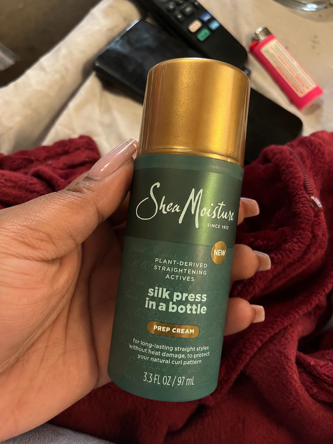 SheaMoisture Silk Press Prep Cream with Plant-Derived Straightening Actives, Alma Oil & Hydroplex Technology Provides Heat Protection While Helping to Preserve Natural Curl Pattern 3.3fl oz customer photo 1