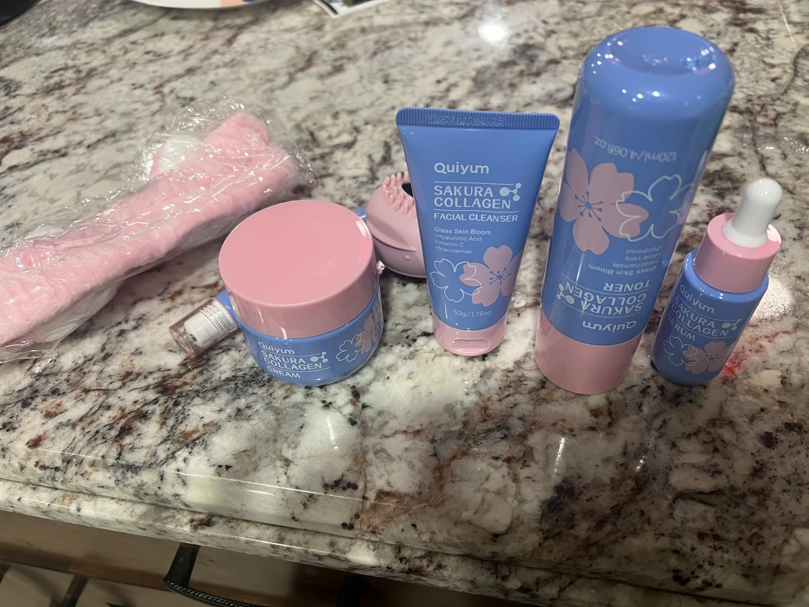 Sakura Collagen Skincare Set - 8-Piece Glass Skin Routine for Women | Cleanser, Toner, Serum, Eye Cream, Moisturizer | Hydration, Firm, Glow for All Skin Types, Skin Care Gift Sets customer photo 2