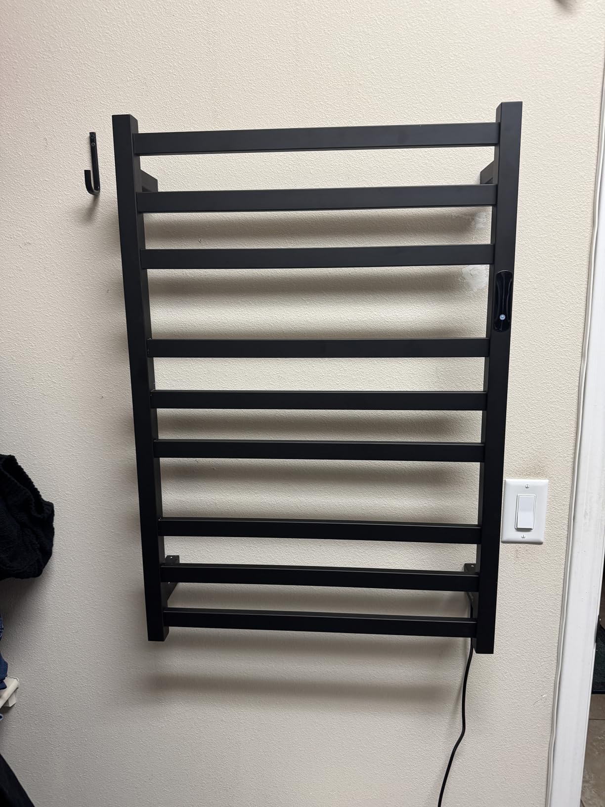 9-Bar Towel Warmer, Wall-Mounted Electric Heated Rack for Bathroom, 24-Hour Timer Smart Switch, 304 Stainless Steel Heated Towel Holder, Hard Wired and Plug in Electric Heated Dryer customer photo 1