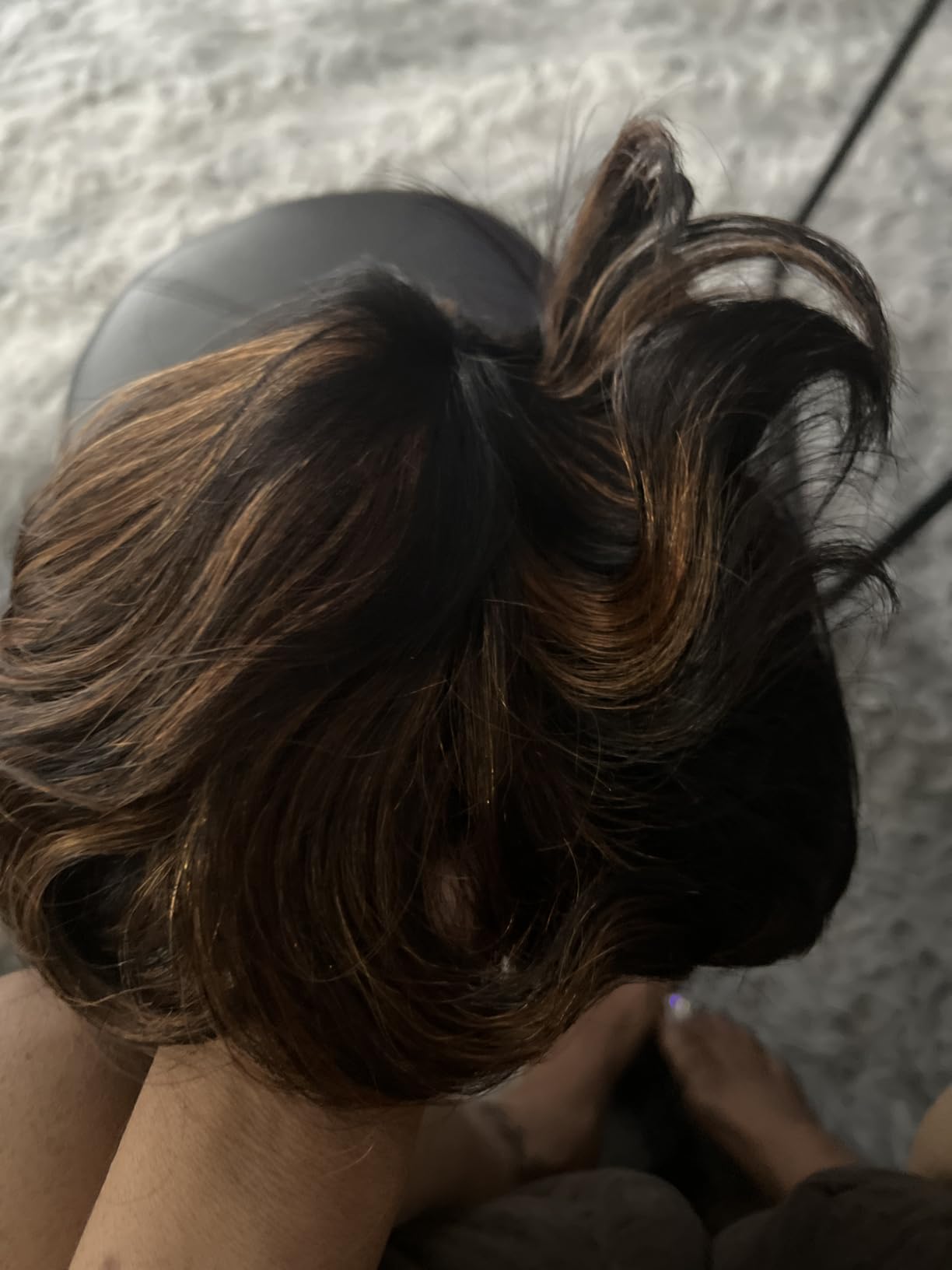 showreal Pixie Cut Wig Human Hair for Women Highlight Brown Short Straight Wigs 100% Real Human Hair Pixie Cut Wig with Bangs Layered Virgin Hair Glueless Natural Short Wig (9149-1B/30) customer photo 2