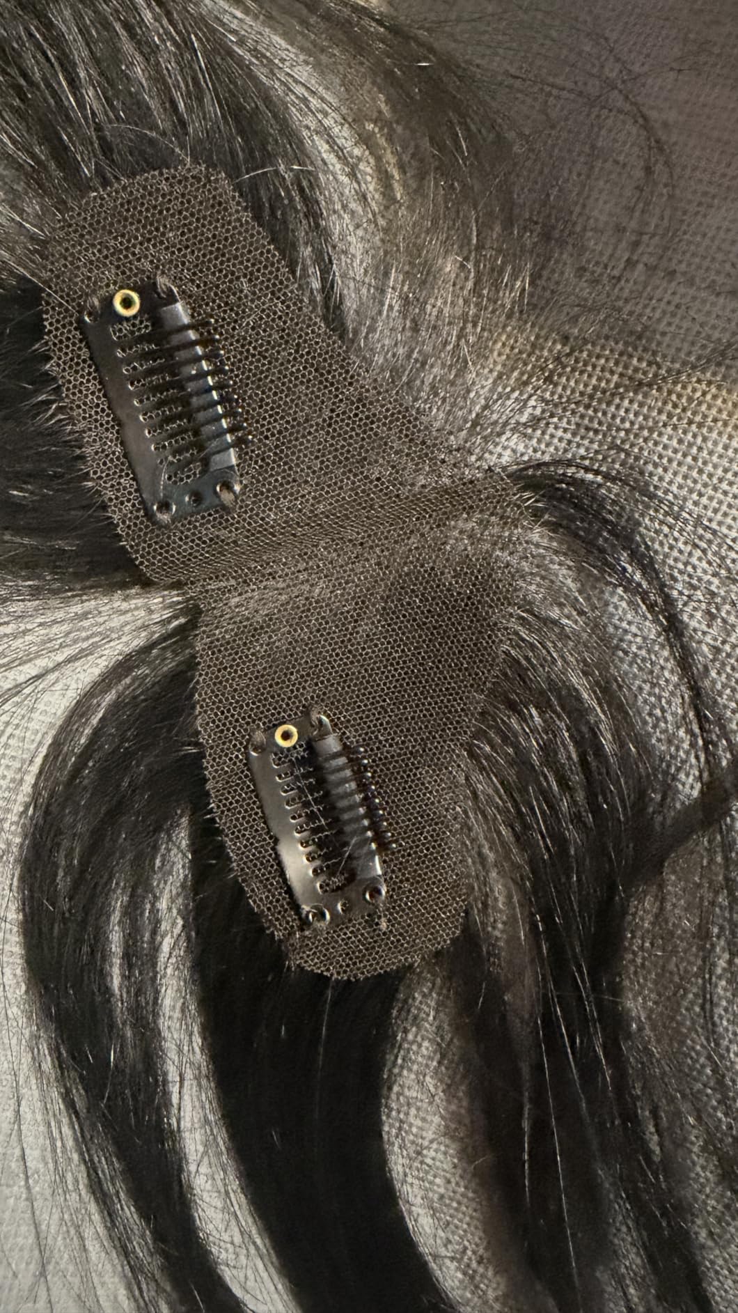 Clip in Bangs Real Human Hair for Women Side Bangs Hair Pieces Dark Brown Curtain Fringe Hand-Tied Lace Base Invisible Hairline customer photo 2