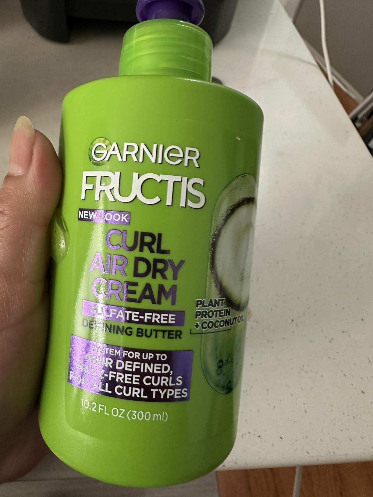 Garnier Fructis Curl Nourish Air Dry Cream XL Leave In Conditioner, Sulfate-Free Curl Defining Cream, 16.9 Fl Oz customer photo 1