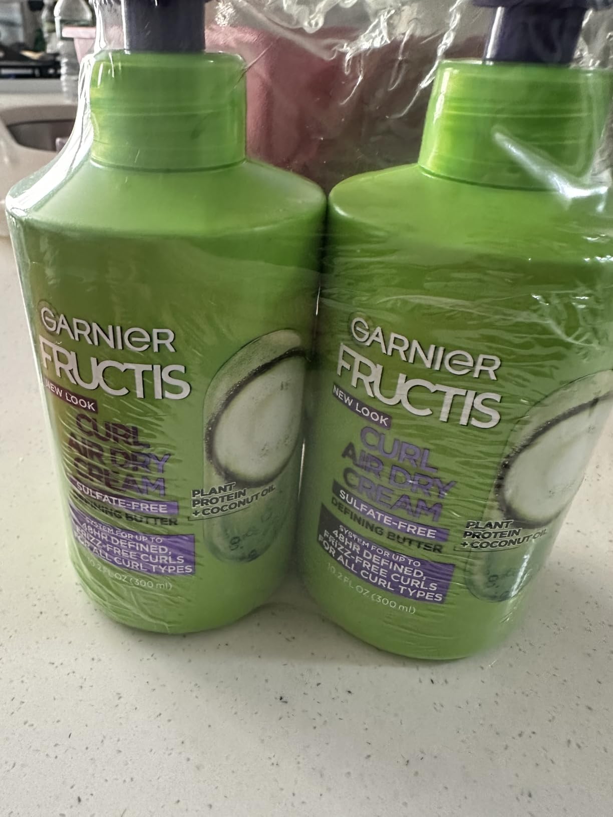 Garnier Fructis Curl Nourish Air Dry Cream XL Leave In Conditioner, Sulfate-Free Curl Defining Cream, 16.9 Fl Oz customer photo 2