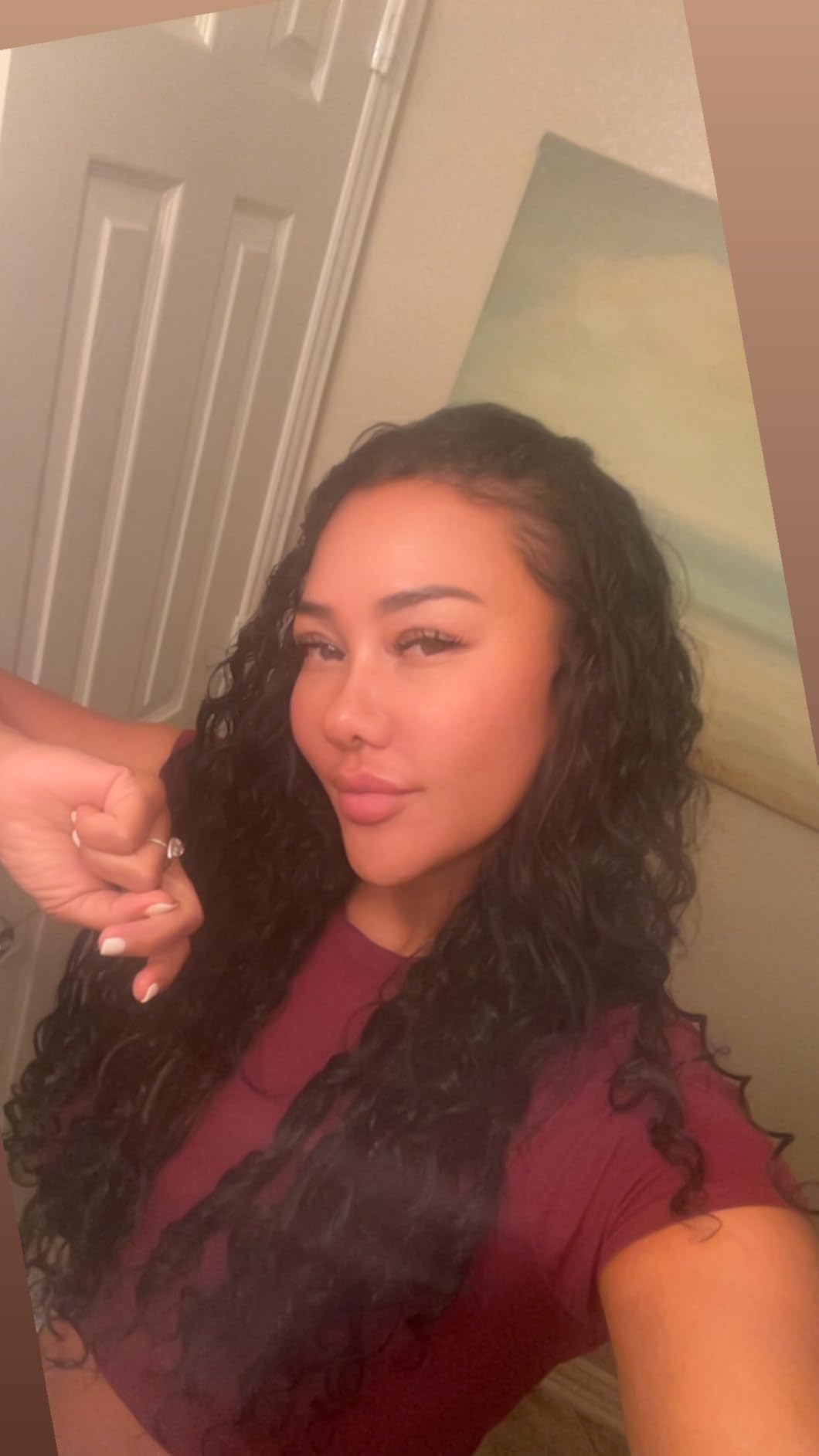 Curly Clip In Hair Extensions 6 Pcs 18 Clips Water Wave Clip Ins 100% Pure Protein Silk Fiber Real Hair Feeling 22 Inch Full Head Double Lace Weft Soft Natural Hair Extensions for Women (22 Inch 1B) customer photo 1