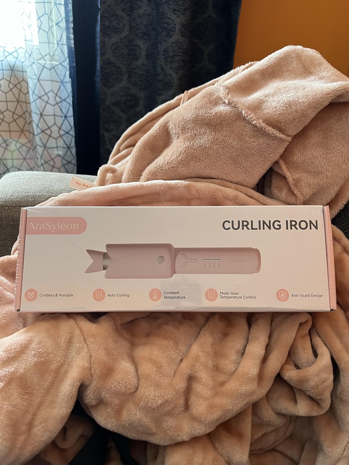 Cordless Curling Iron Automatic Hair Curler Rotating, 1.25-Inch Curling Wand Rechargeable On The Go Wireless Portable Safe & Anti-Scald Beginner-Friendly customer photo 2