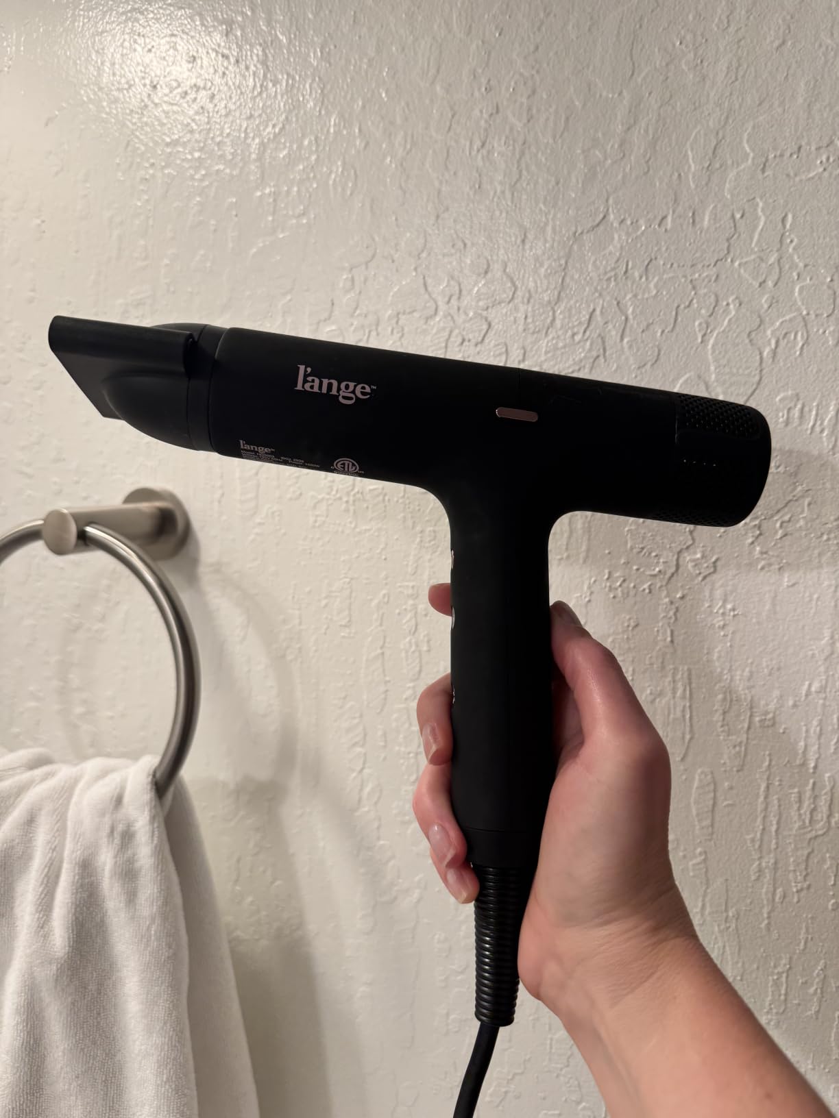 L'ANGE HAIR HauteAir Digital Professional Hair Dryer | LED Display for Precision Heat Control | Fast-Dry Brushless Motor with Cool Shot | Negative Ion Technology | Lightweight & Self-Cleaning (Blush) customer photo 2