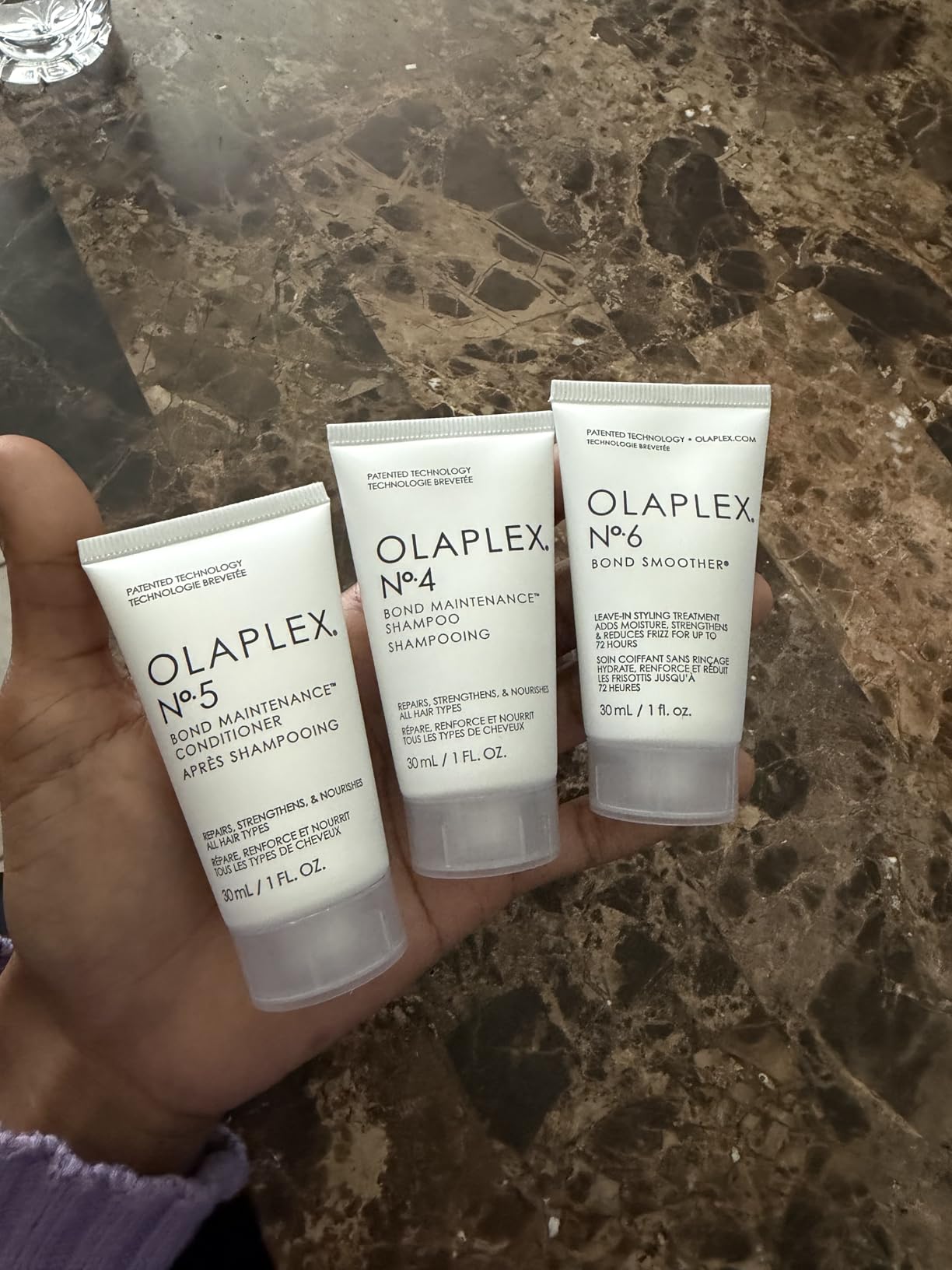 Olaplex Healthy Hair Discovery Travel Friendly Set: Cleanse, Hydrate, Treat and Style Hair customer photo 1
