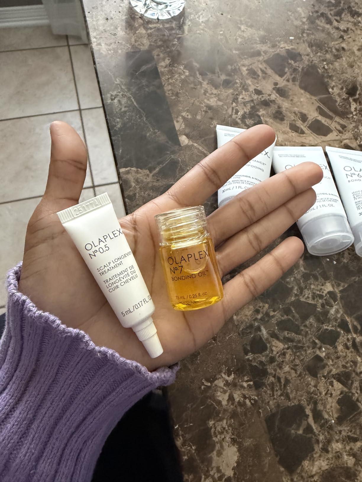 Olaplex Healthy Hair Discovery Travel Friendly Set: Cleanse, Hydrate, Treat and Style Hair customer photo 2