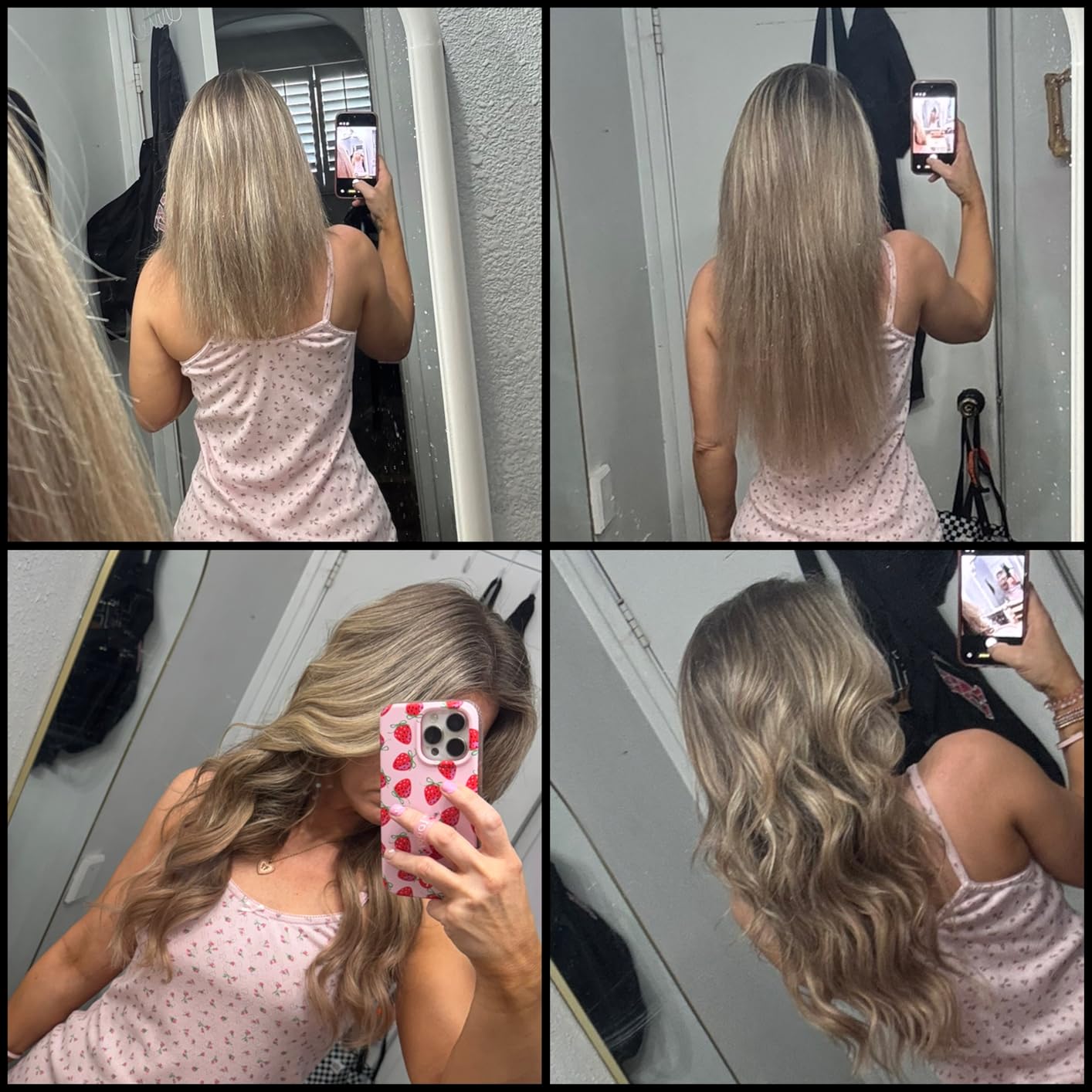XDhair Human Hair Clip in Extensions 18 Inch 120g 6pcs Balayage Clip in Hair Extension Ombre Hair Extensions Clip ins Dark Brown to Dirty Blonde #2/6/18 customer photo 2