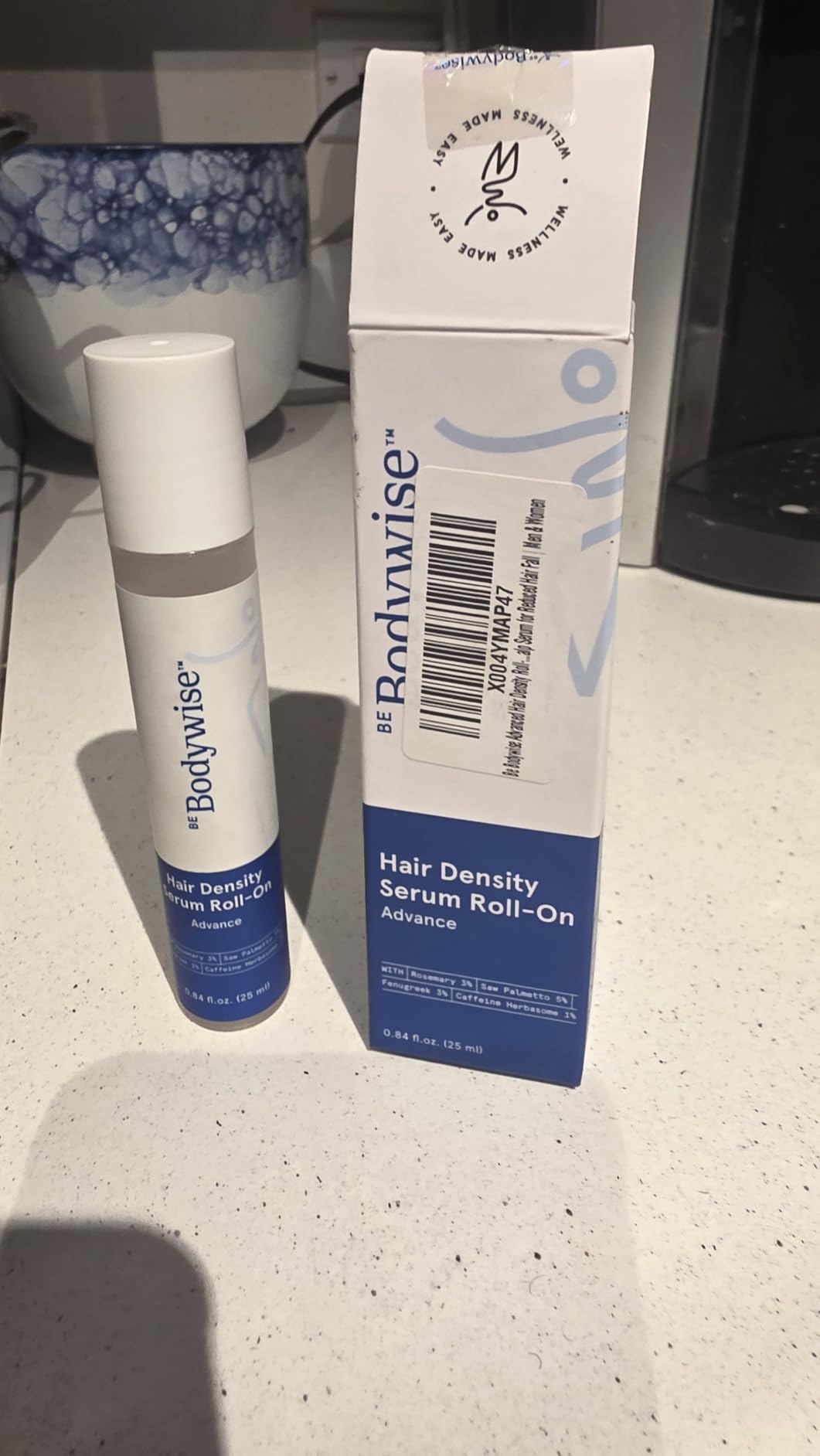 Be Bodywise Hair Growth Serum Roll On - 5% Saw Palmetto, 3% Rosemary Oil for Hair Growth, 3% Fenugreek,1% Caffeine Herbasome | Serum for Hair Loss & Hair Regrowth For Men & Women 25ml/0.84 fl oz customer photo 2