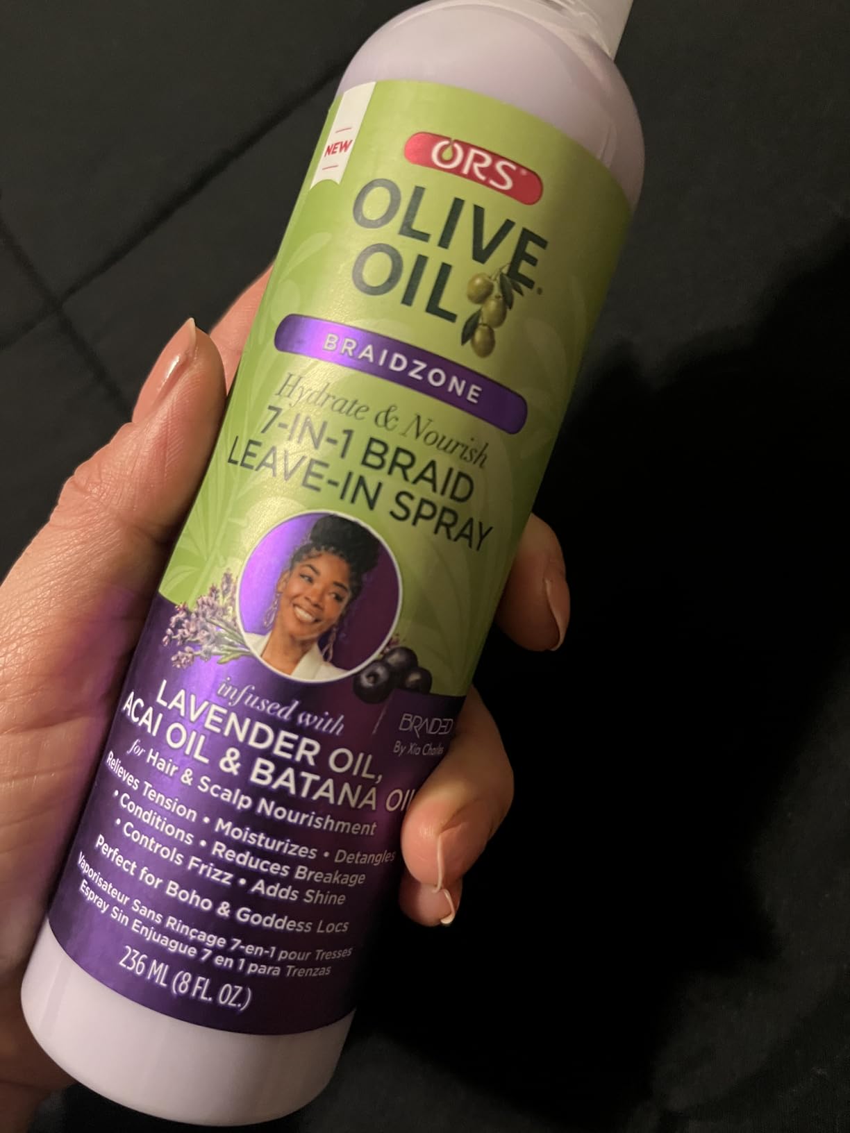 ORS Olive Oil Braidzone 7-In-1 Braid Leave-In Spray with Lavender, Acai & Batana Oil for Hair & Scalp Nourishment 8 Ounces customer photo 1