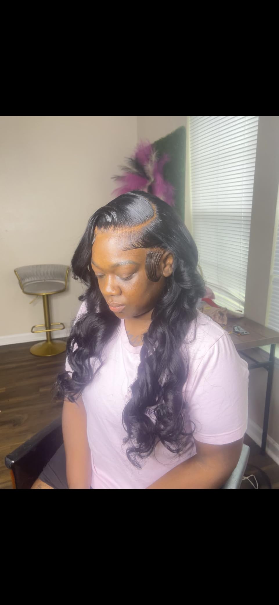 Lace Front Wigs Human Hair 32 Inch 12A Virgin Straight Human Hair Wig 200 Density Soft 13x6 Lace Front Wigs Human Hair Pre Plucked Invisilbe Hairline Glueless HD Frontal Wig Natural Black customer photo 1