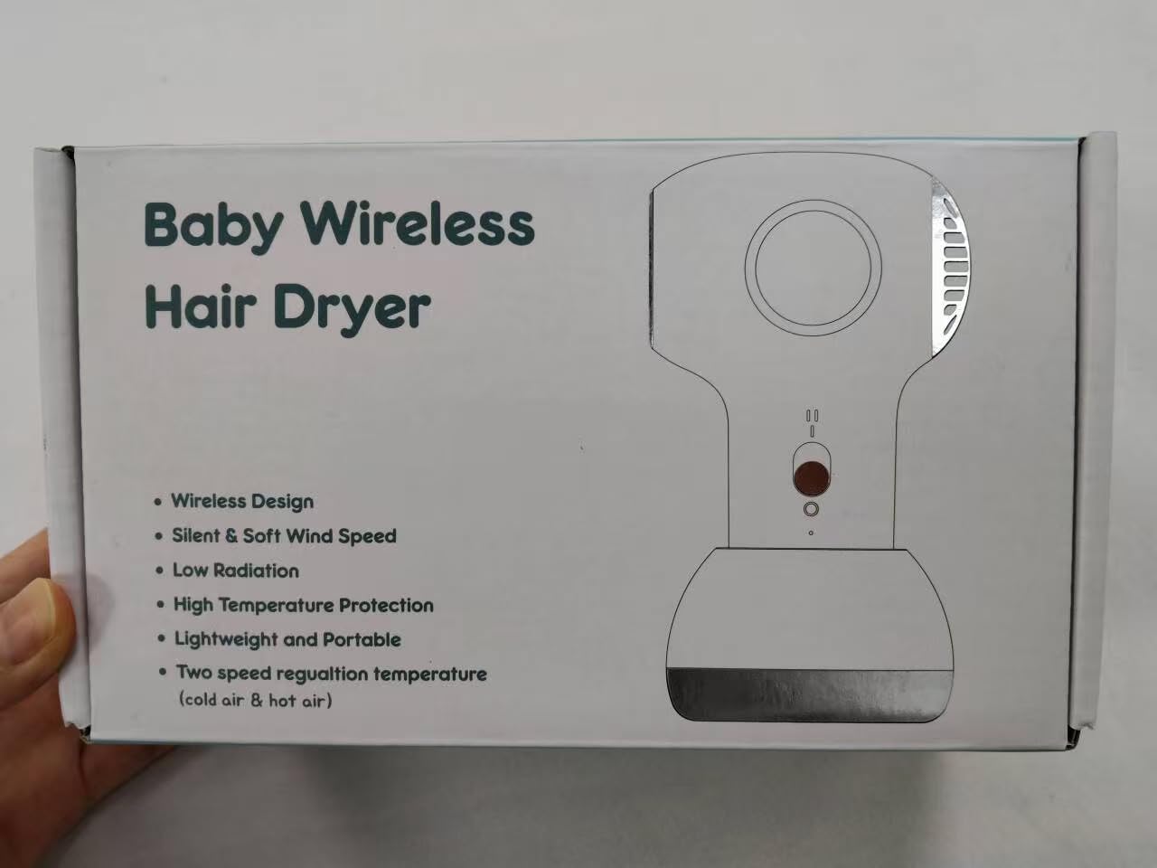 FANPROMS Cordless Hair Dryer for Baby, Gentle Airflow Mini Hair Dryer Portable Baby Blow Dryer Rechargeable for Travel Camping, Low Heat Quiet Cordless Hairdryer Safe for Infant Hair Delicate Skin customer photo 2