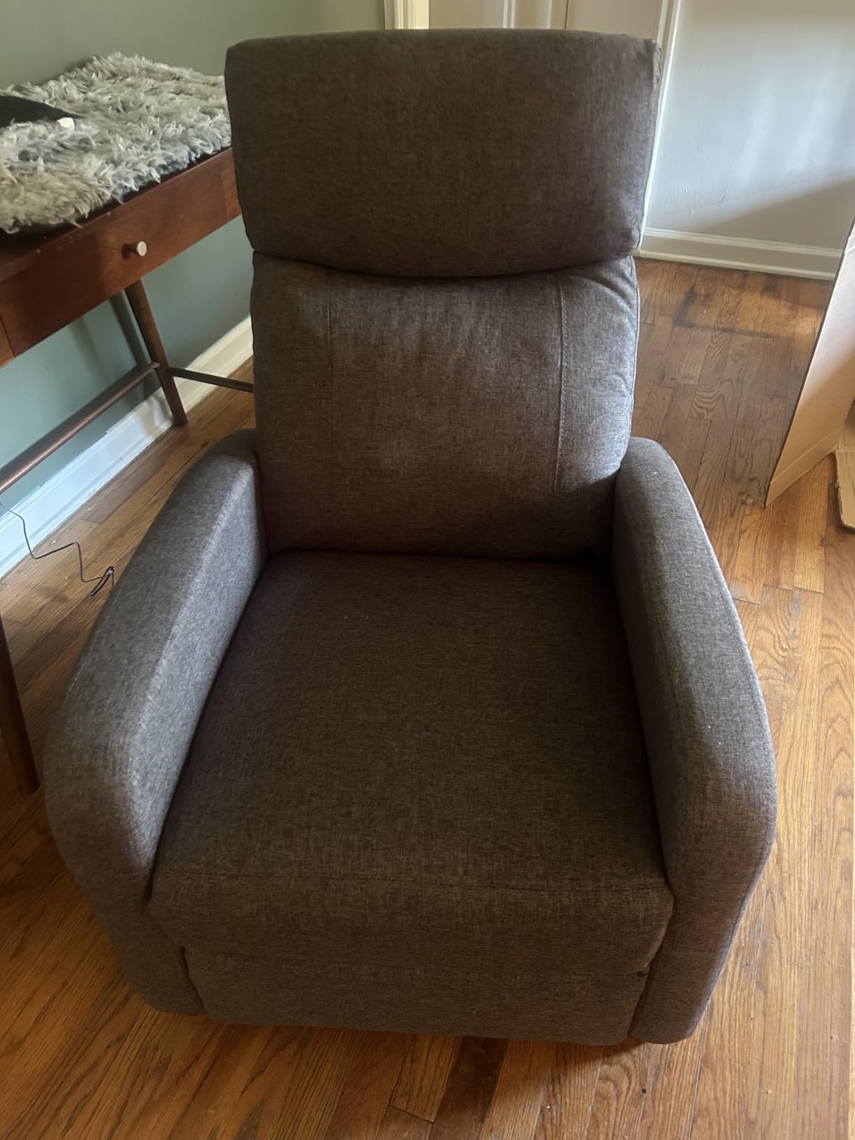 Sweetcrispy Massage Recliner Chair for Adults, Adjustable Home Theater Seating with Lumbar Support for Living Room, Modern Fabric Reclining for Small Space, Beige customer photo 2