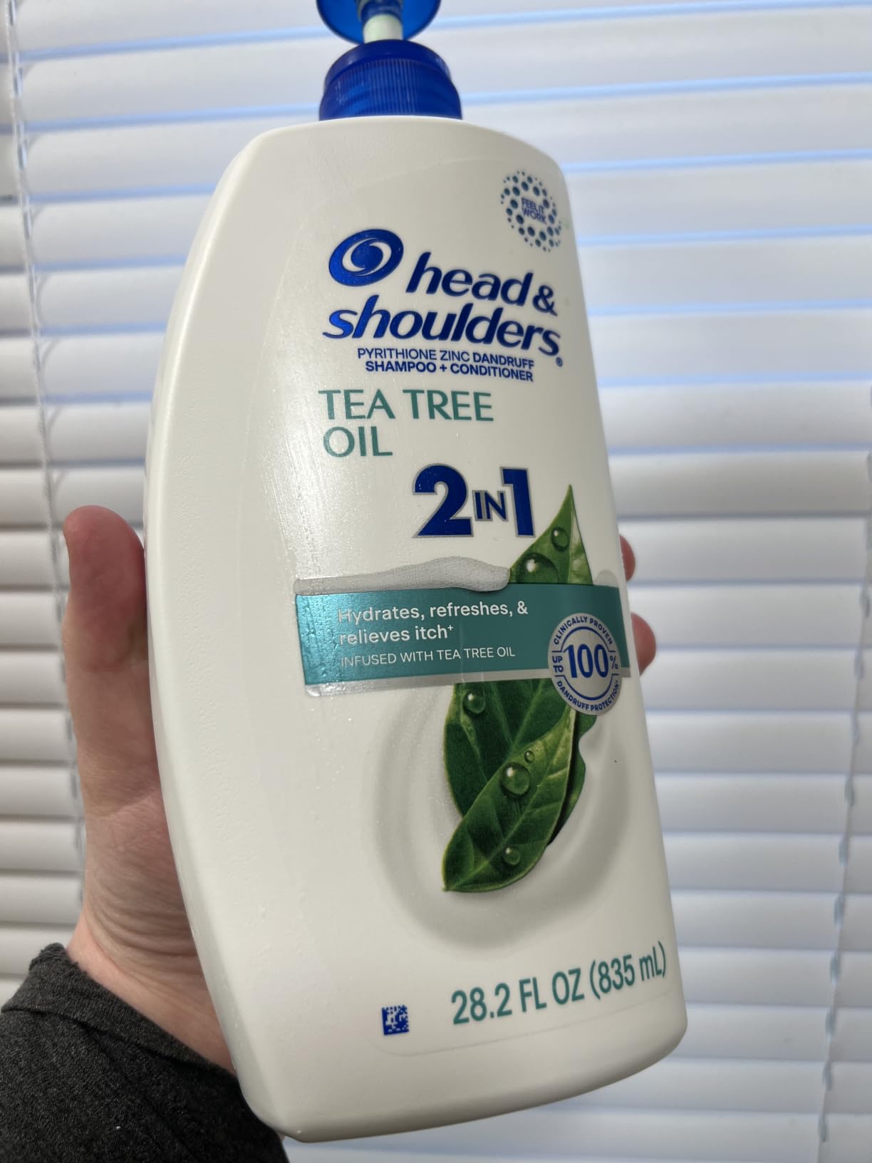 Head & Shoulders Tea Tree Oil 2-in-1 Anti-Dandruff Shampoo and Conditioner, 72-Hour Protection, 1% Pyrithione Zinc, 28.2 fl oz customer photo 1