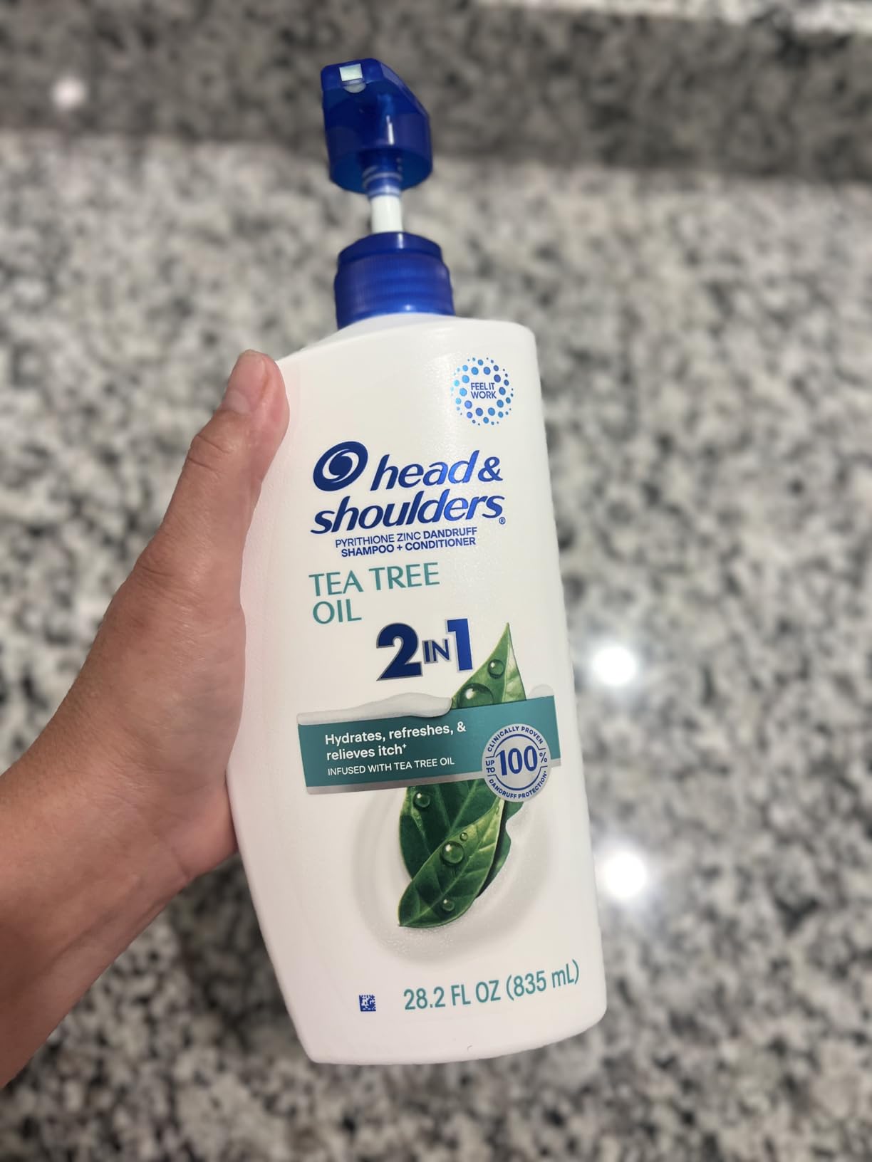 Head & Shoulders Tea Tree Oil 2-in-1 Anti-Dandruff Shampoo and Conditioner, 72-Hour Protection, 1% Pyrithione Zinc, 28.2 fl oz customer photo 2