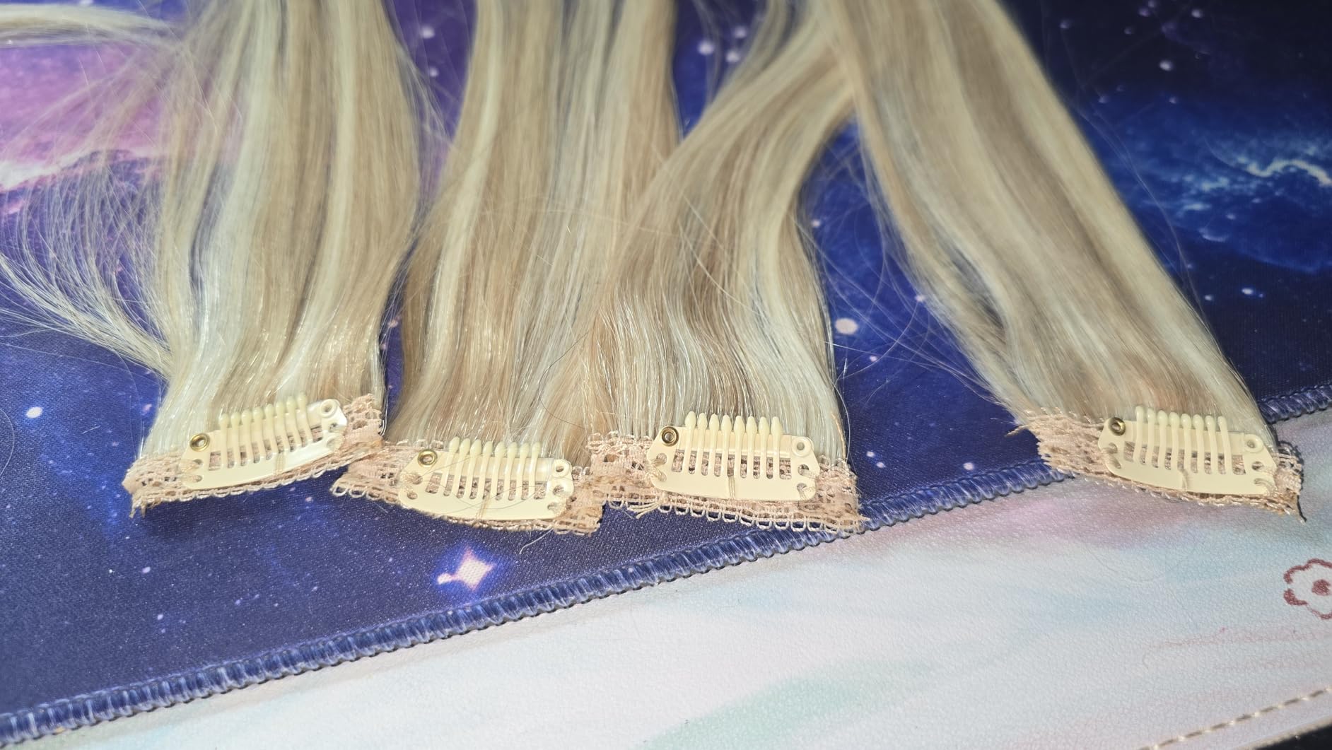SEGO 5 Pcs Clip In Short Hair Extensions Real Human Hair Remy Straight Soft Seamless Clip In Hairpieces for Women With Thinning Hair -10 Inch #12P613 Golden Brown&Bleach Blonde customer photo 1