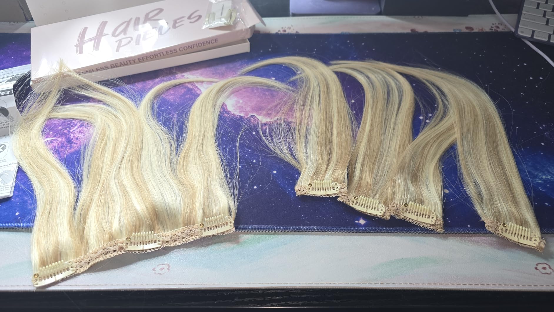 SEGO 5 Pcs Clip In Short Hair Extensions Real Human Hair Remy Straight Soft Seamless Clip In Hairpieces for Women With Thinning Hair -10 Inch #12P613 Golden Brown&Bleach Blonde customer photo 2
