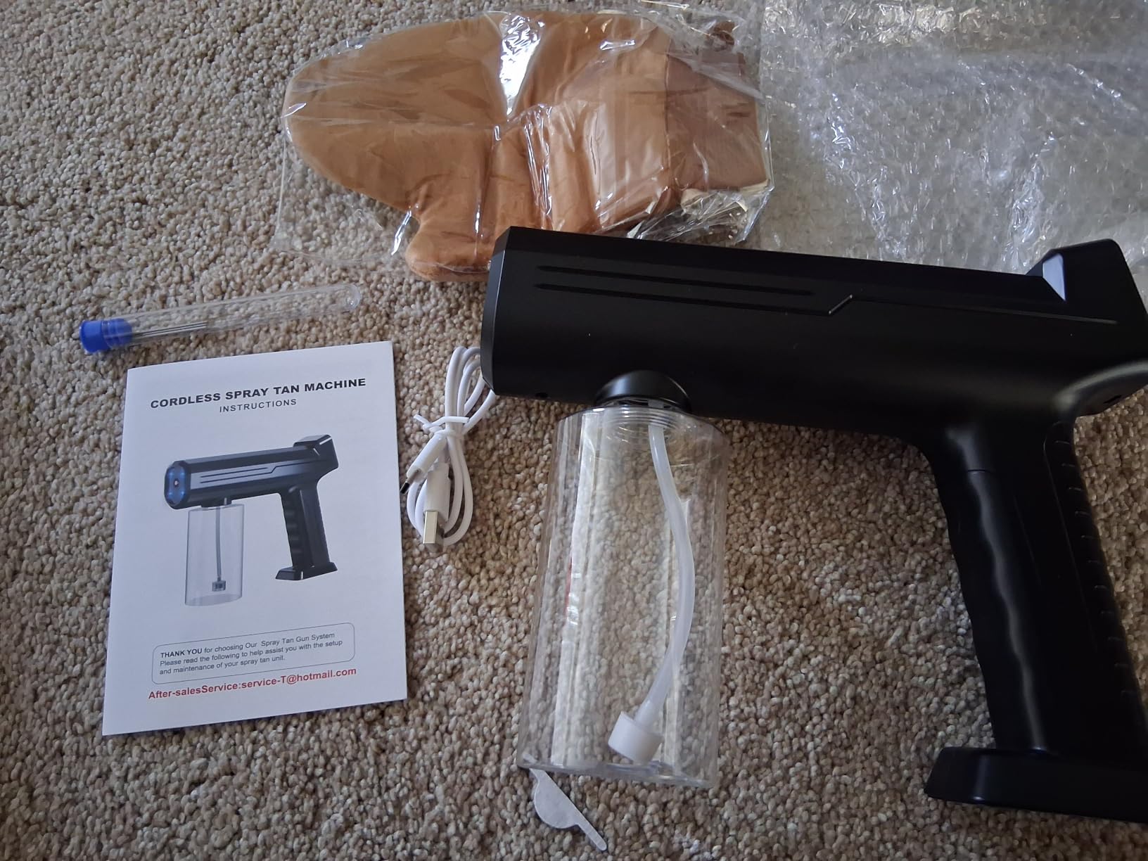 Spray Tan Machine, Portable & Cordless Spray Tan Gun, Long Battery Life | Lightweight, Spray Tan Gun Machine with 300ml Bottle, Spray Tanning Machine for Home, Salon, DIY and Travel Use customer photo 1